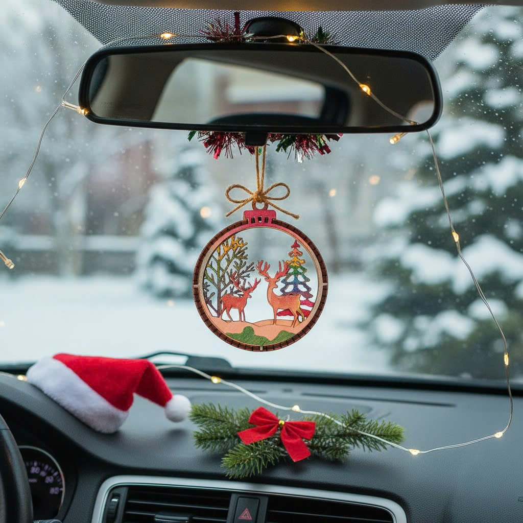 (10 cái/ hộp)  Halom đồ decor Trang trí giáng sinh Noel bằng gỗ