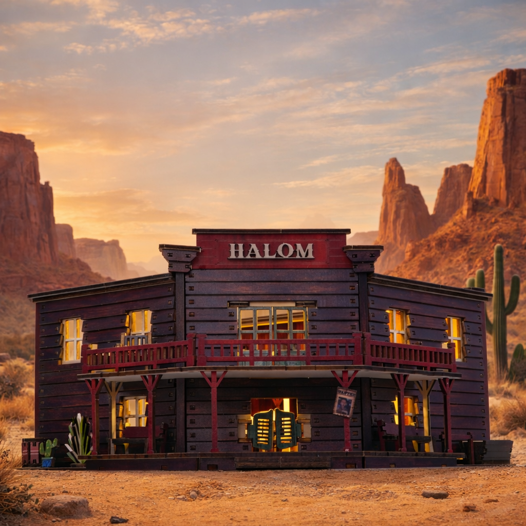 Mô hình Halom nhà hàng Viễn Tây western Town DIY