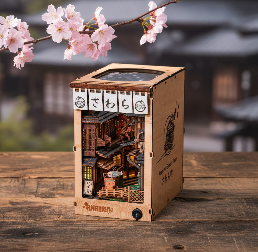 Mô Hình Halom book nook diy thị trấn Sawara quyến rũ ở Narita, Nhật Bản.