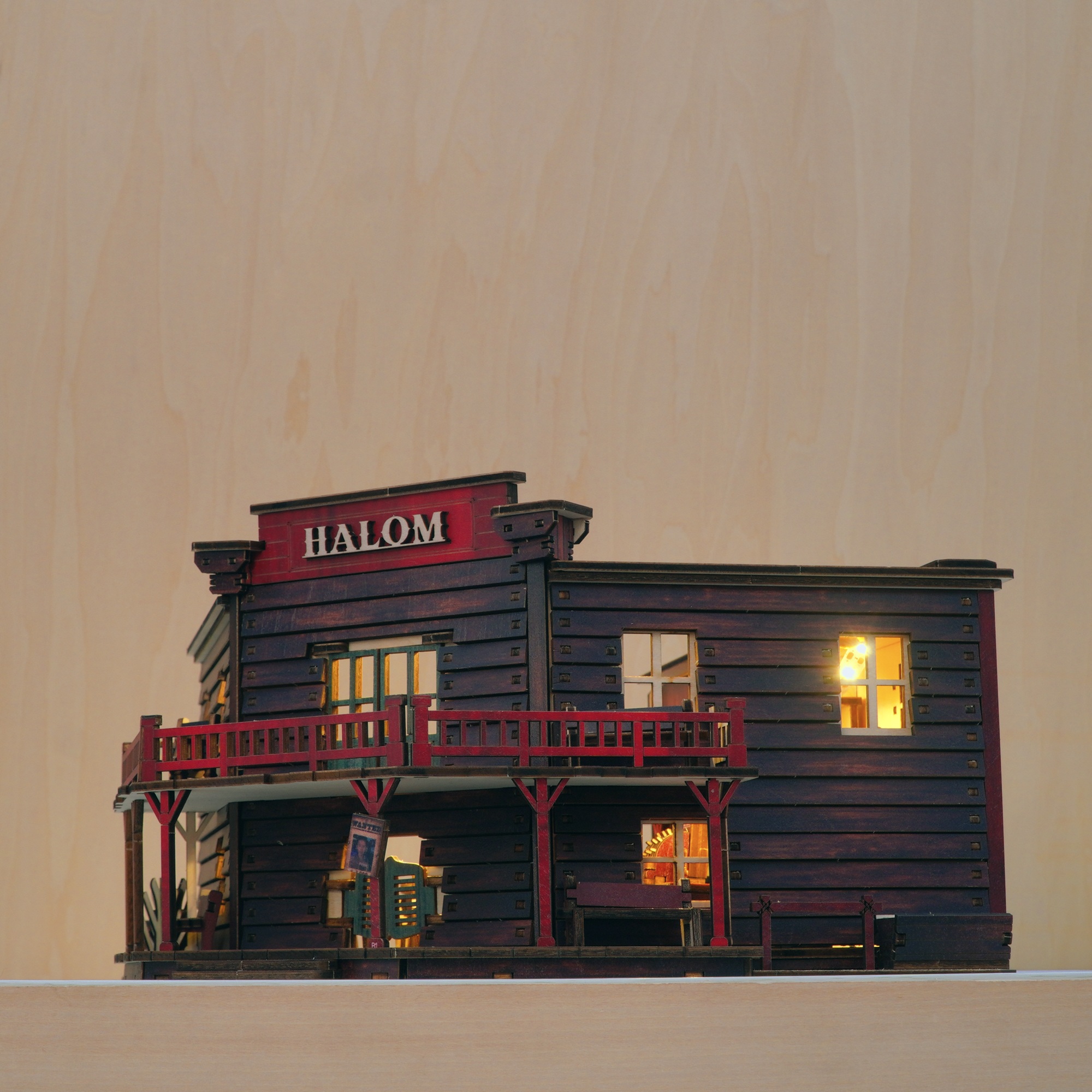 Mô hình Halom nhà hàng Viễn Tây western Town DIY