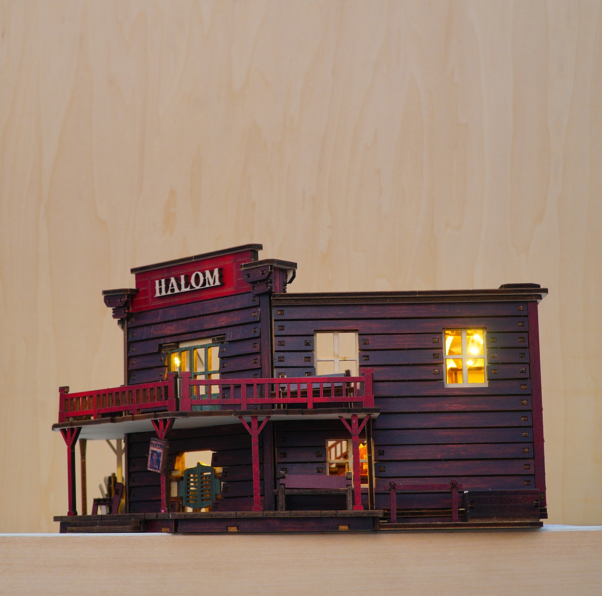 Mô hình Halom nhà hàng Viễn Tây western Town DIY