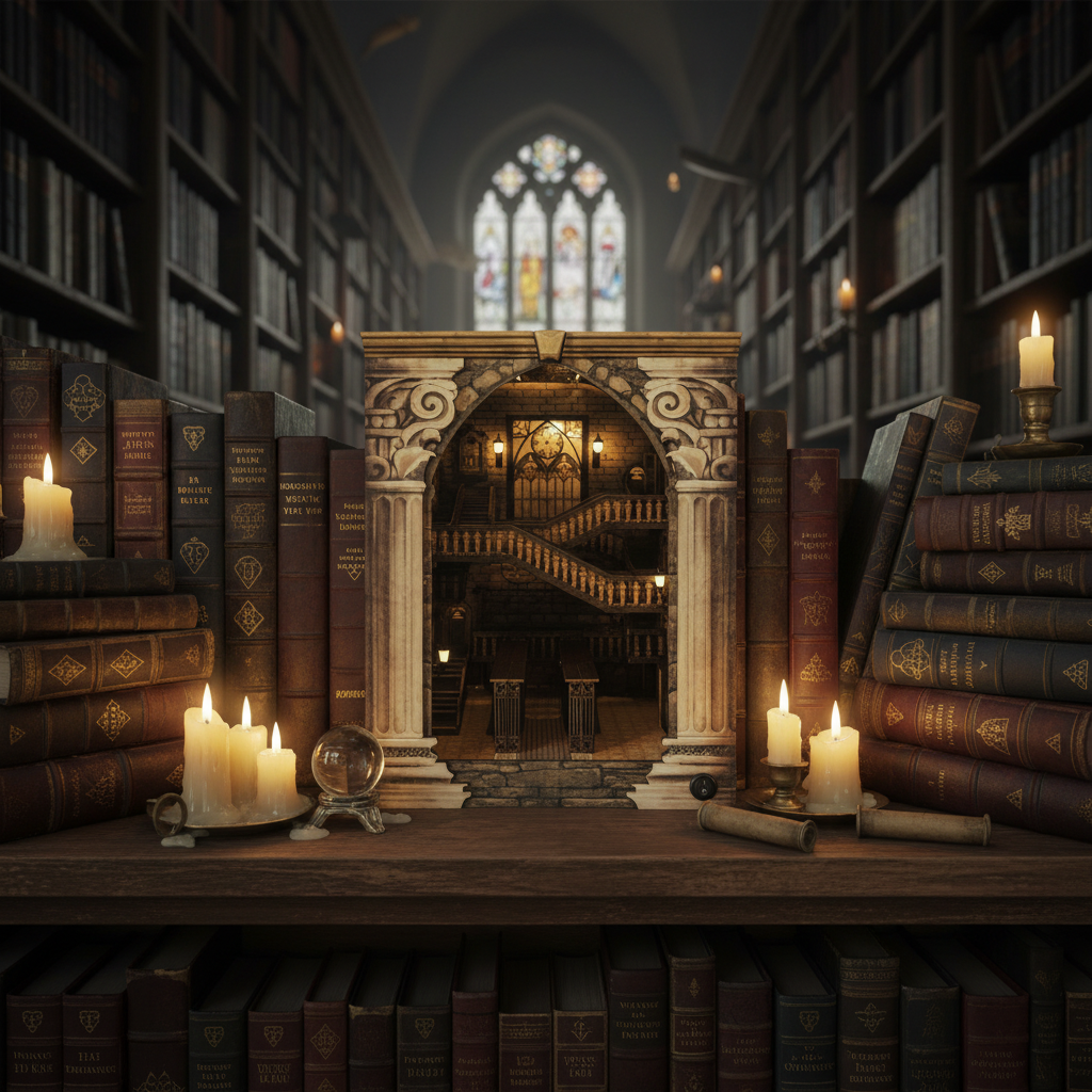 Mô hình Halom book nook diy Đại Sảnh Đường Renaissance Hogwart