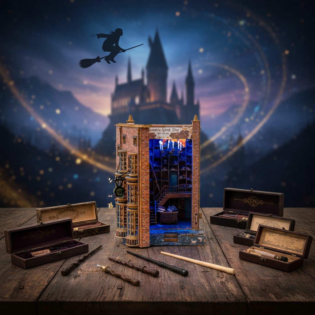 Mô hình Halom book nook diy Tiệm đũa phép Ollivanders - Harry Potter