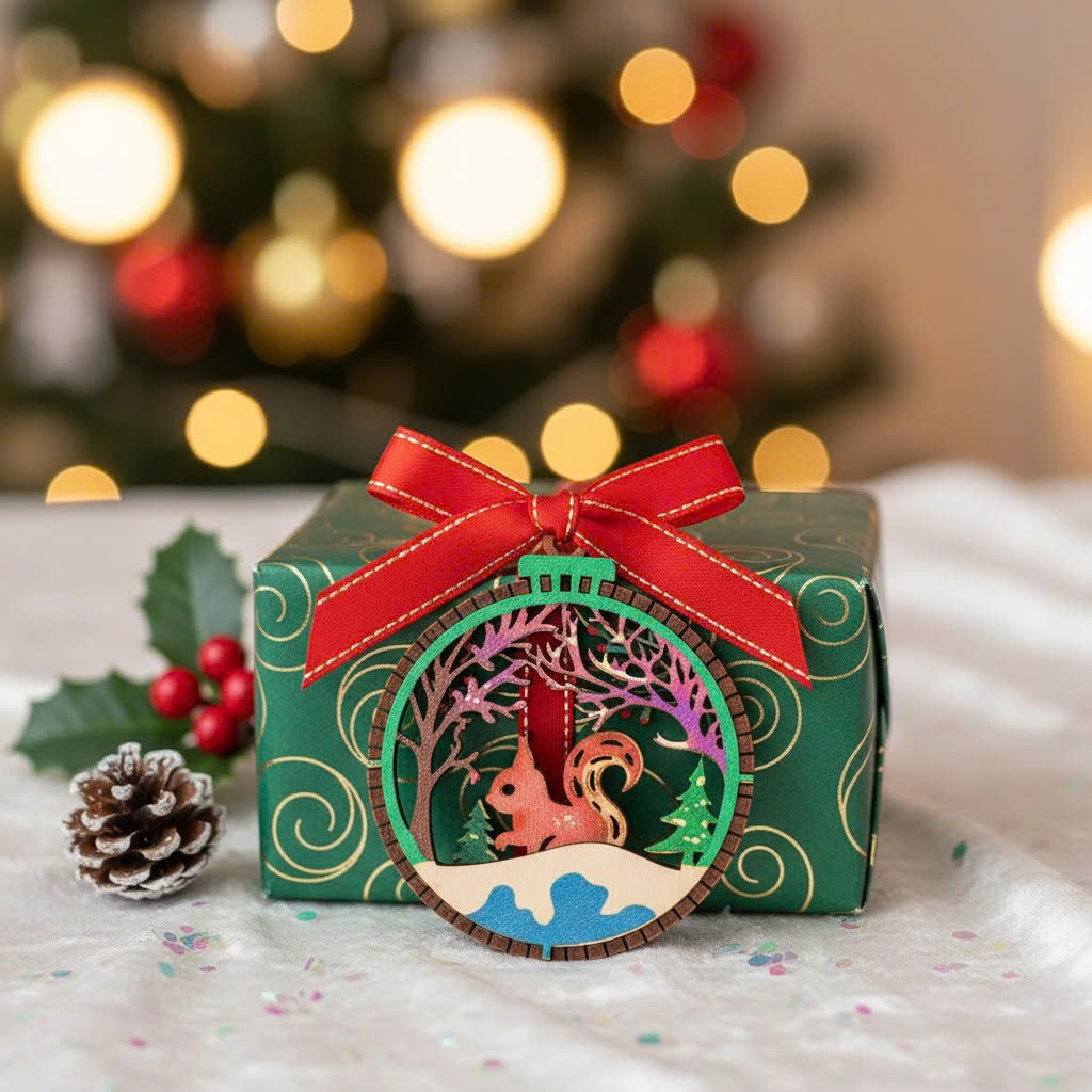 (10 cái/ hộp)  Halom đồ decor Trang trí giáng sinh Noel bằng gỗ
