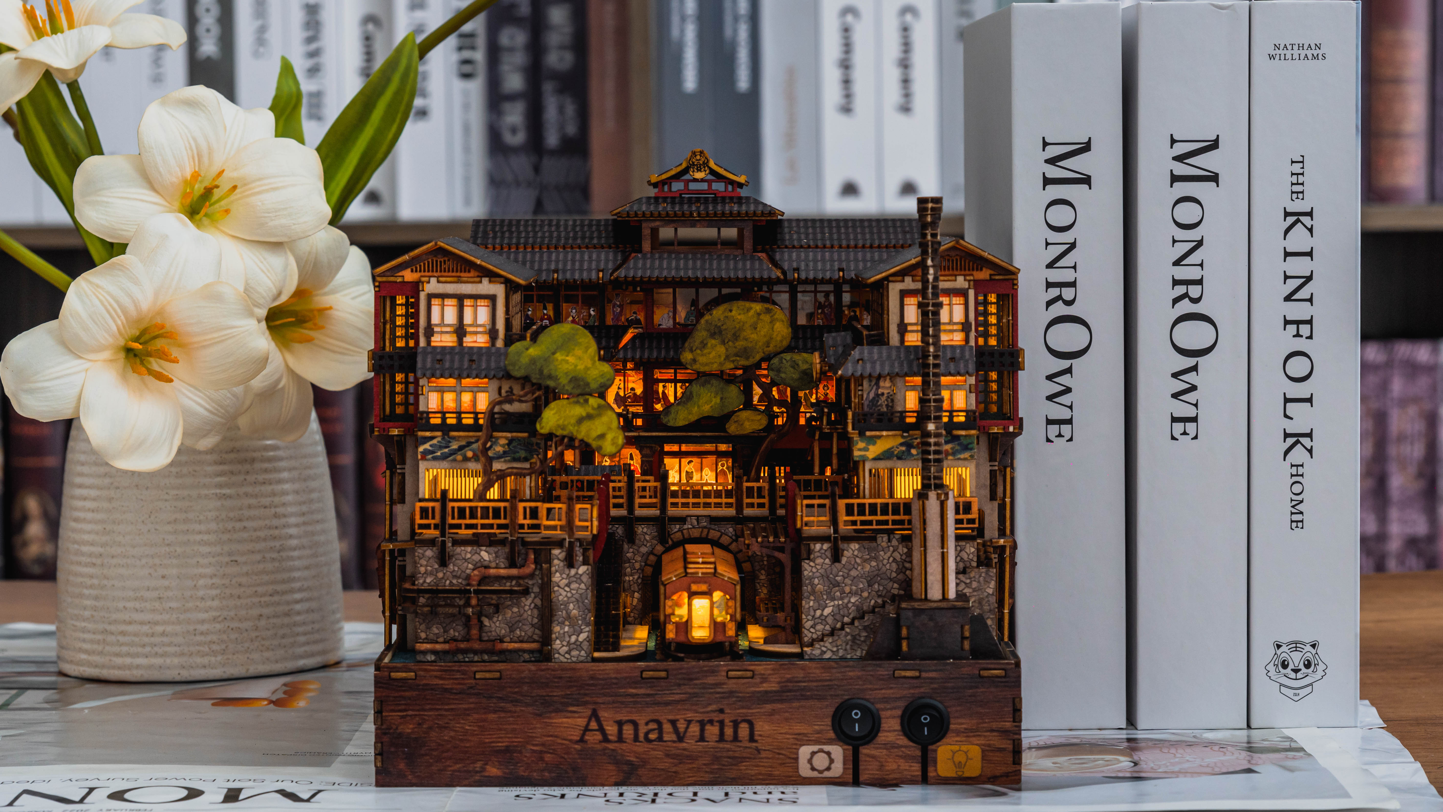 Combo Book Nook Nhật Bản Cổ Kính Halom (Ginzan Onsen - Sawara Town)