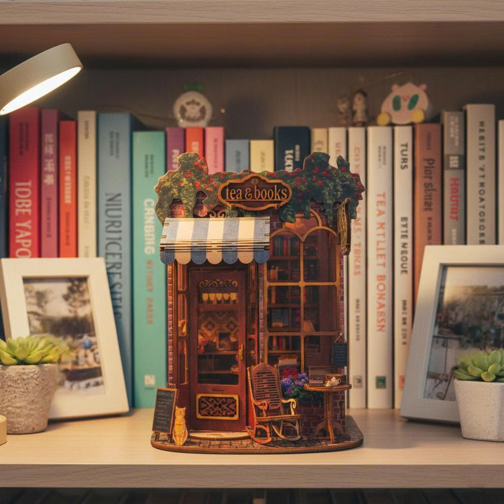 Mô hình Halom book nook Tea Books DIY