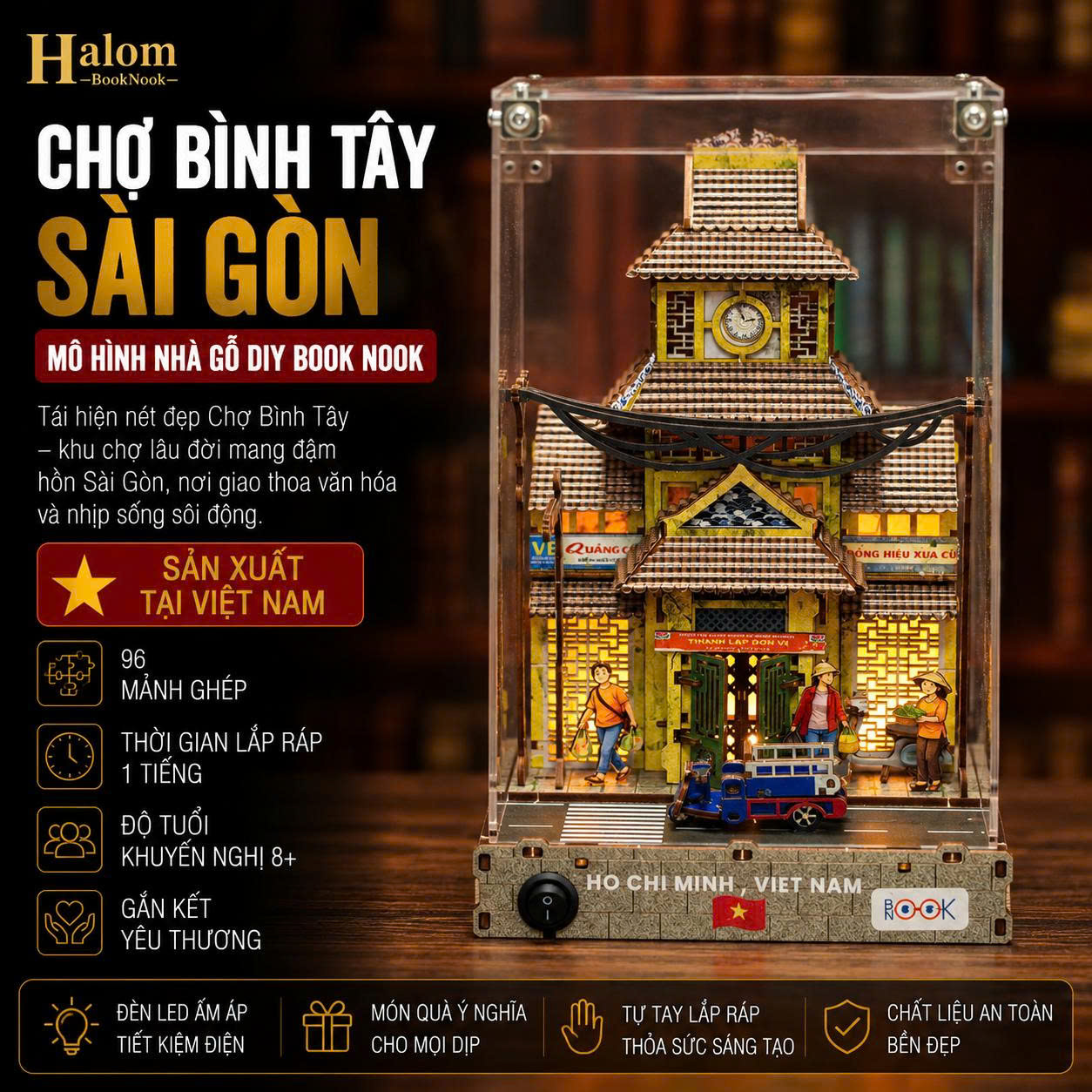 Combo Book Nook Ký Ức Sài Gòn Halom – Chợ Bến Thành + Chợ Bình Tây
