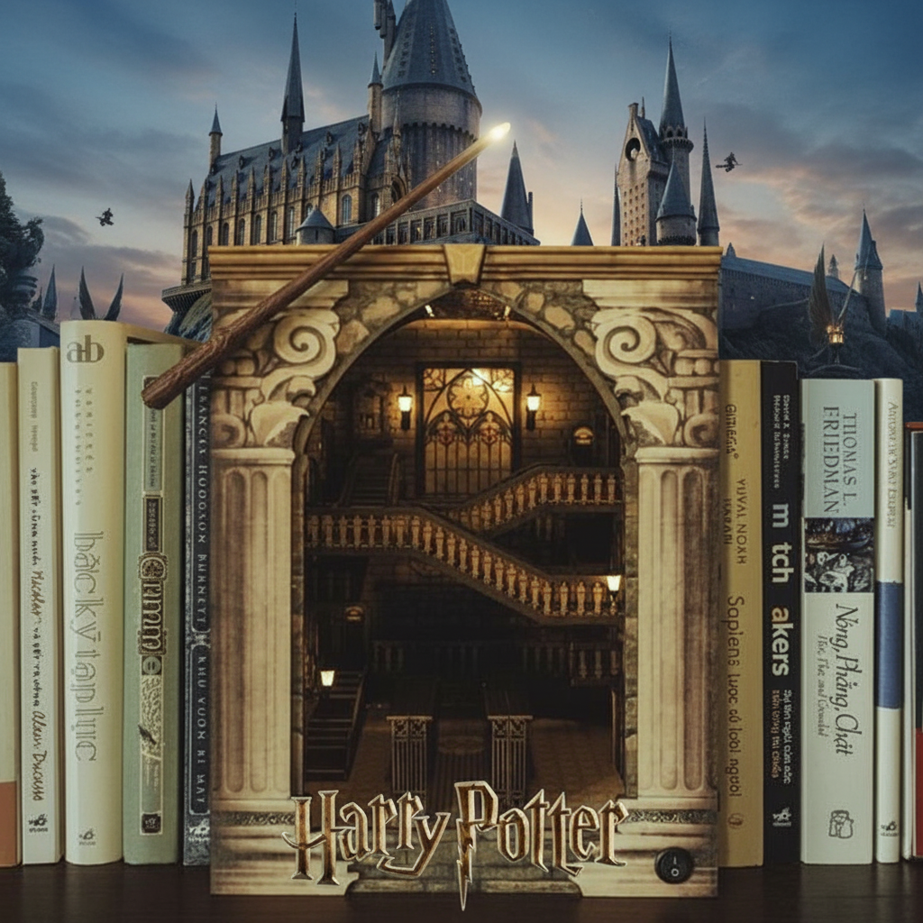 Mô hình Halom book nook diy Đại Sảnh Đường Renaissance Hogwart