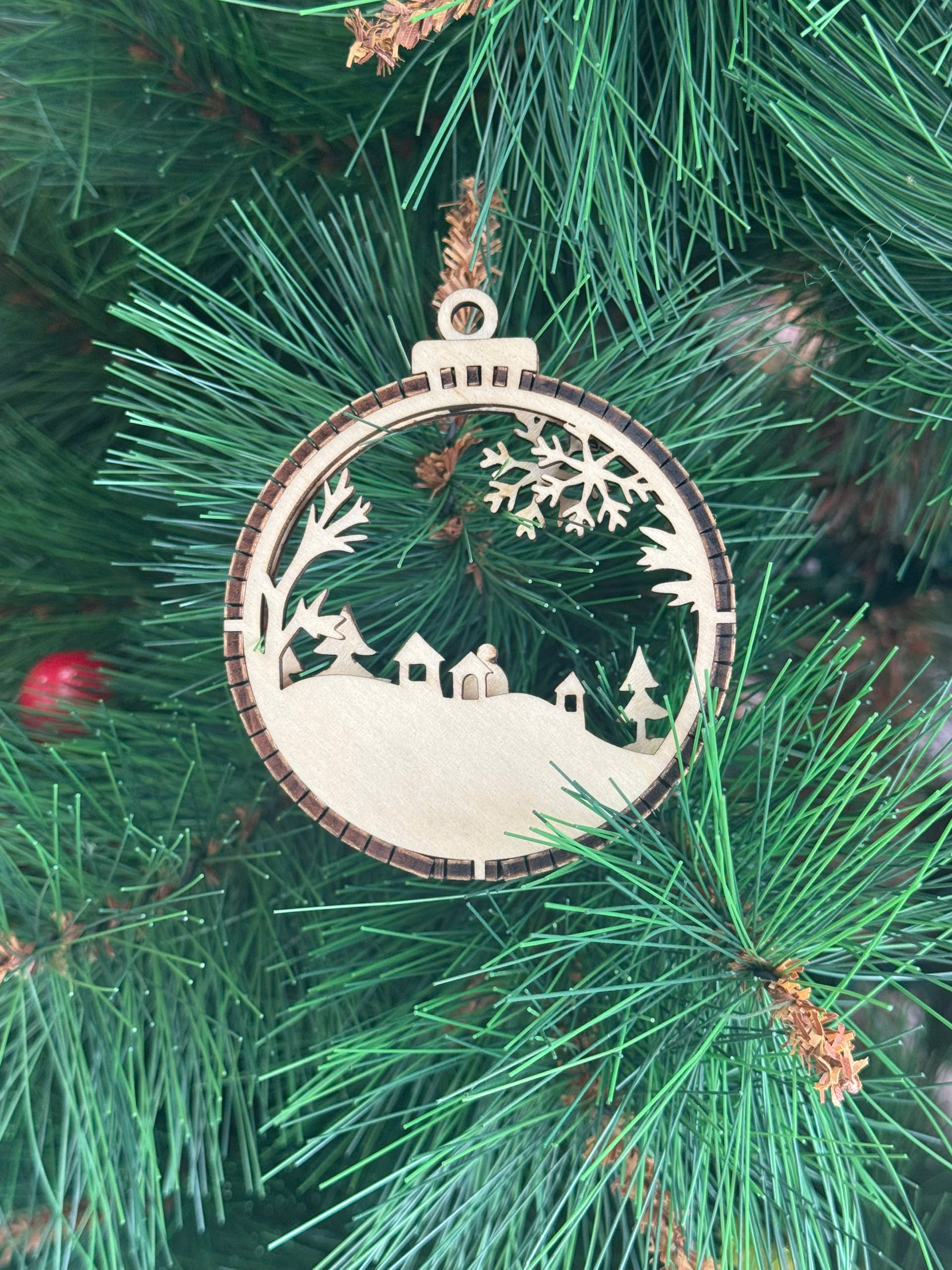 (10 cái/ hộp)  Halom đồ decor Trang trí giáng sinh Noel bằng gỗ