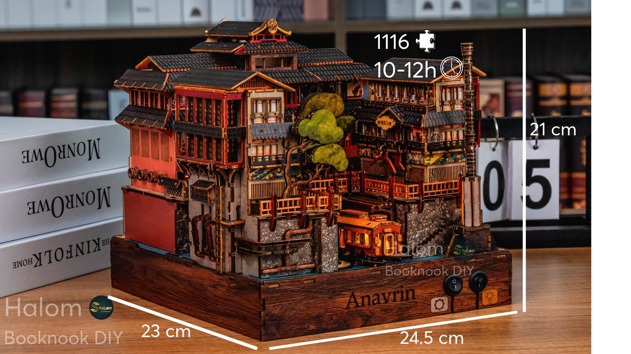 Mô hình Halom book nook diy Nhà tắm nước nóng Ginzan Onsen