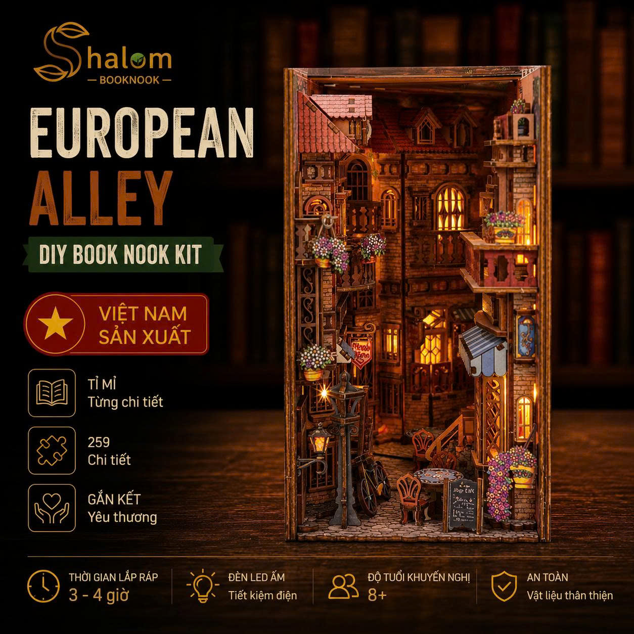 Mô hình Halom Góc Phố Châu Âu European Alley DIY