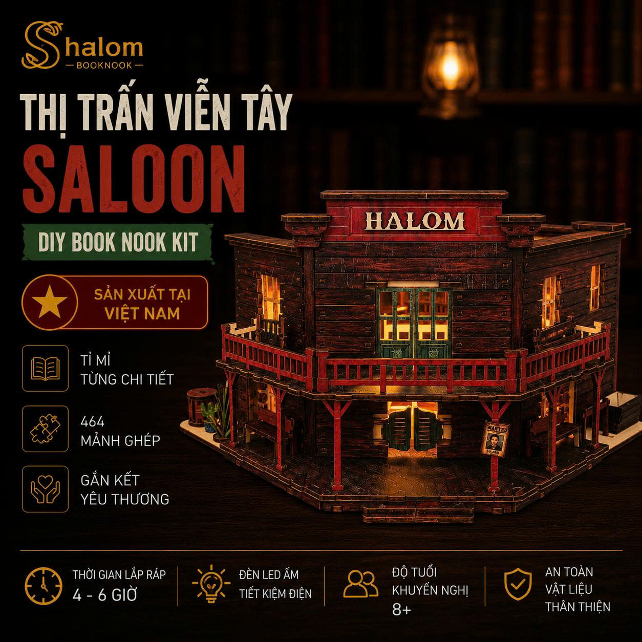 Mô hình Halom nhà hàng Viễn Tây western Town DIY