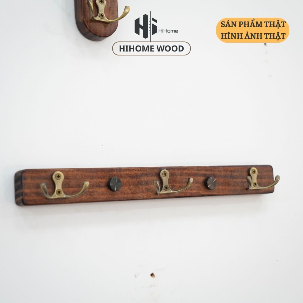 MÓC TREO GỖ SƠN MÀU NÂU RUSTIC MTG002.