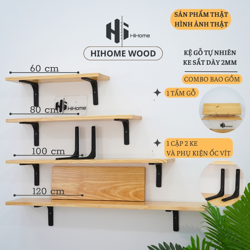 KỆ GỖ TREO TƯỜNG KÈM PASS KGT009