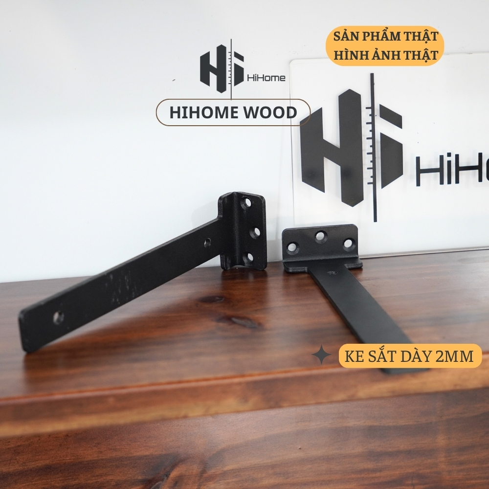 KỆ GỖ TREO TƯỜNG MÀU NÂU RUSTIC KÈM PASS KGT008