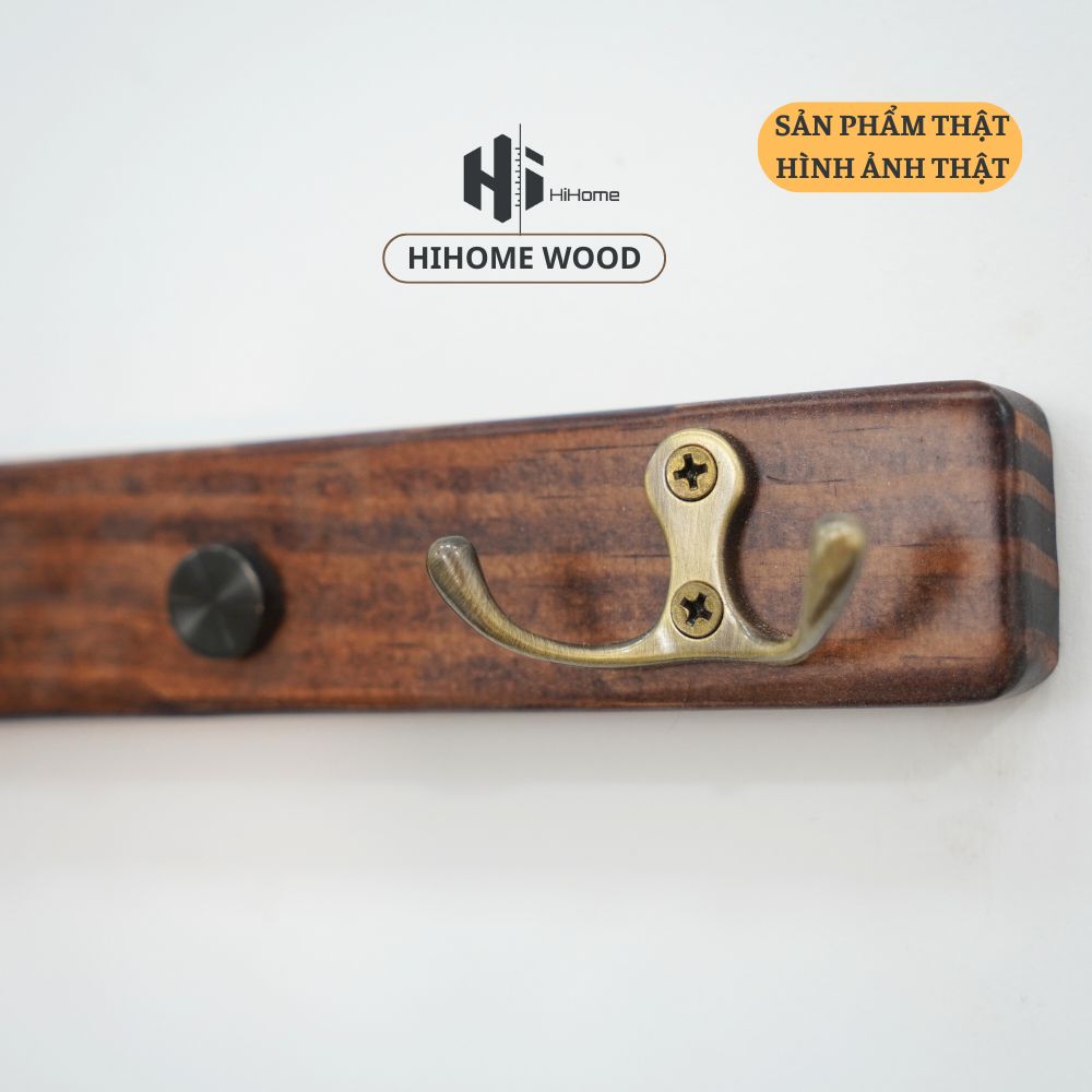 MÓC TREO GỖ SƠN MÀU NÂU RUSTIC MTG002.