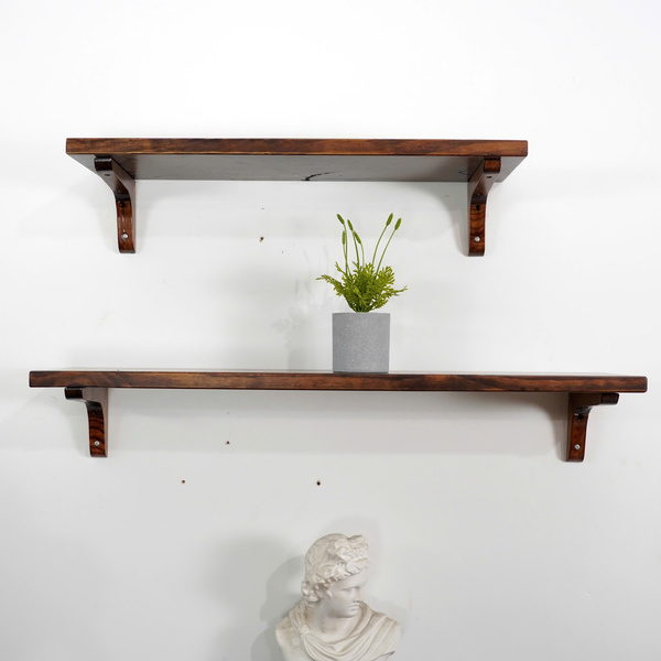 KỆ GỖ TREO TƯỜNG MÀU NÂU RUSTIC DECOR RỘNG 20CM KGT005