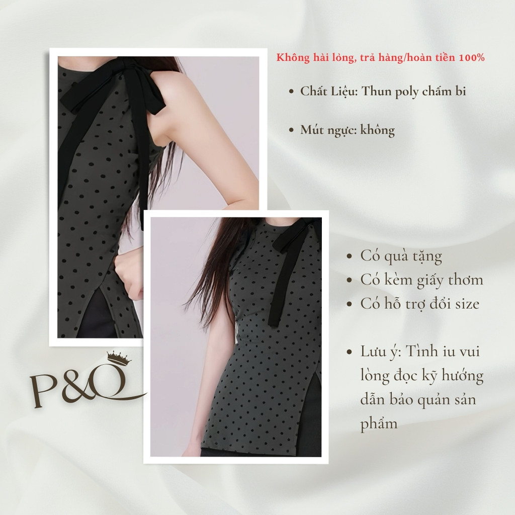 Set áo thun poly và chân váy mini chấm bi đi chơi, dạo phố, dự tiệc | set29