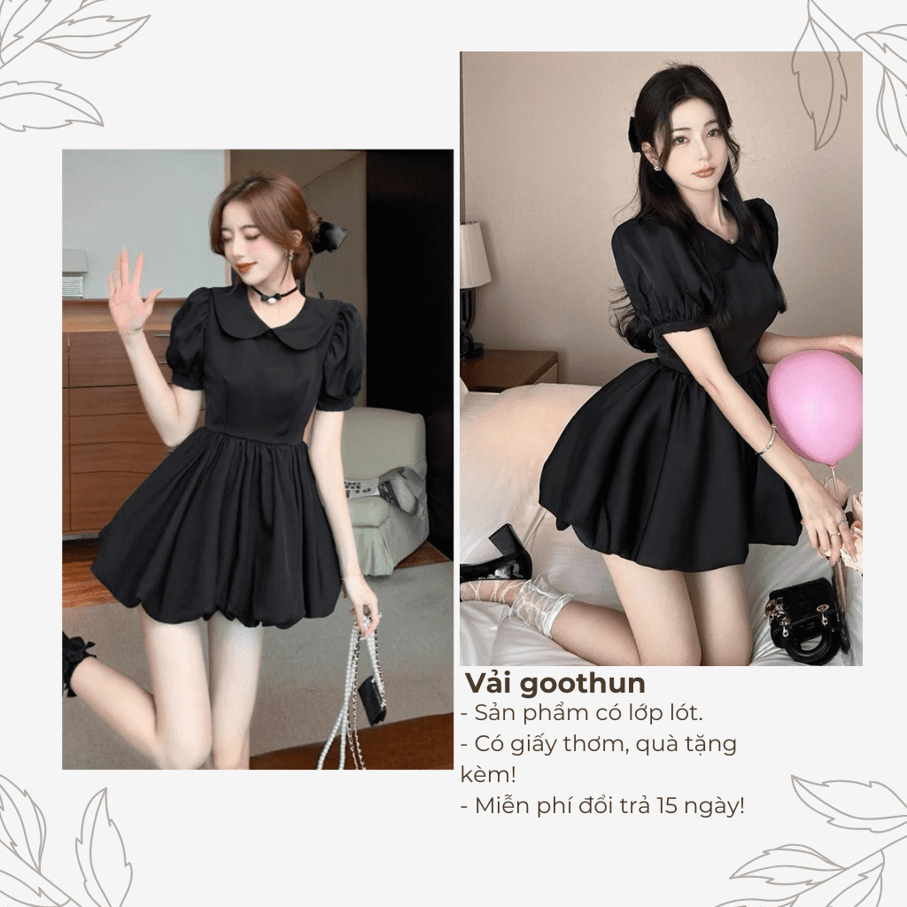 Đầm váy xòe chân váy ngắn tay phông có hai lớp có lớp lót có bigsize | vd30