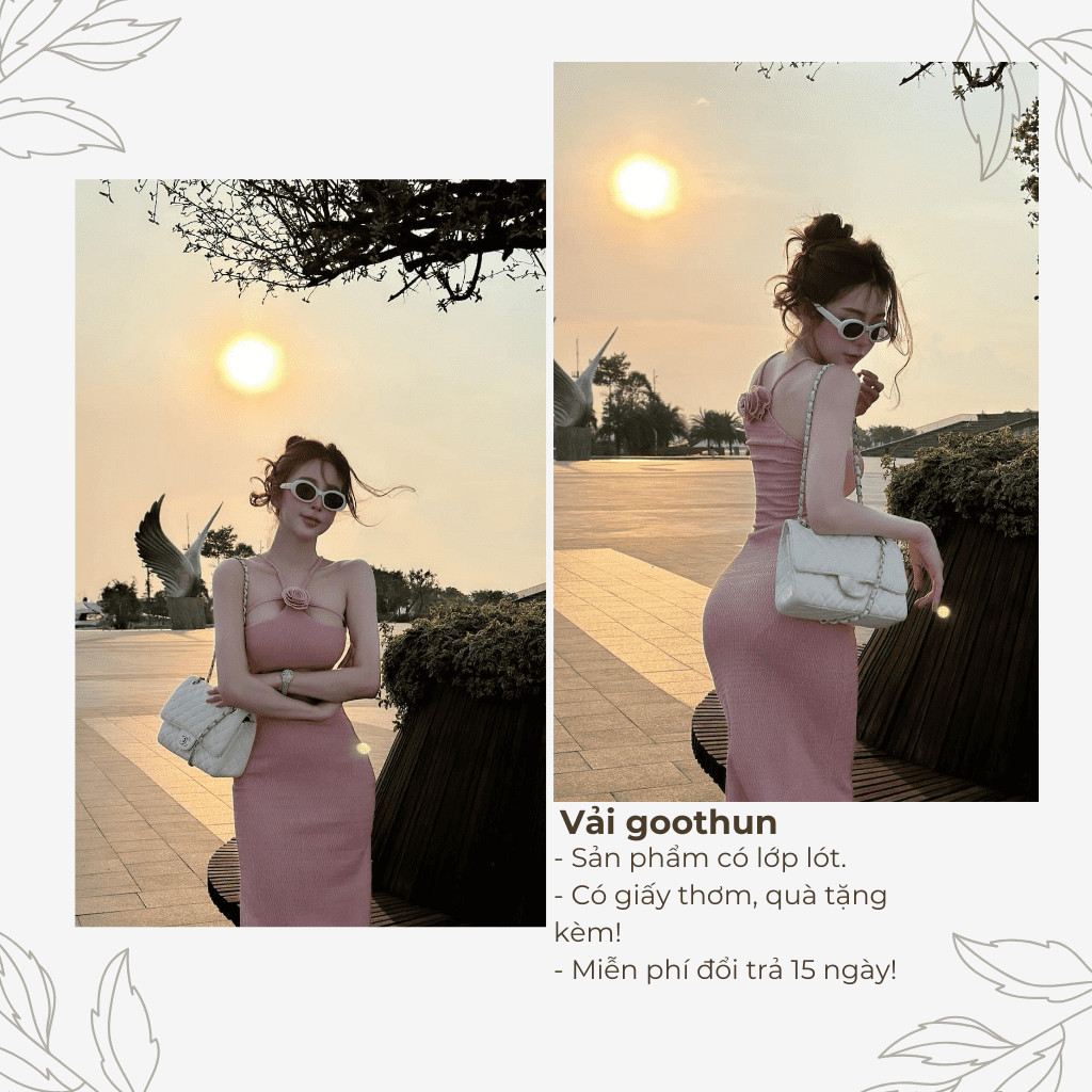 Đầm ôm body váy maxi cổ thuyền vải lanh gân co giãn quyến rũ có bigsize | vd80