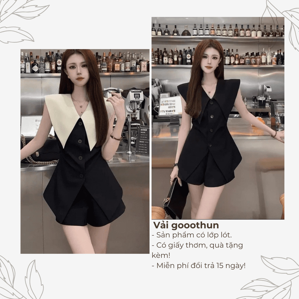 Set áo kèm quần maxi vải goothun sang chảnh vai kiểu có bigsize | set6