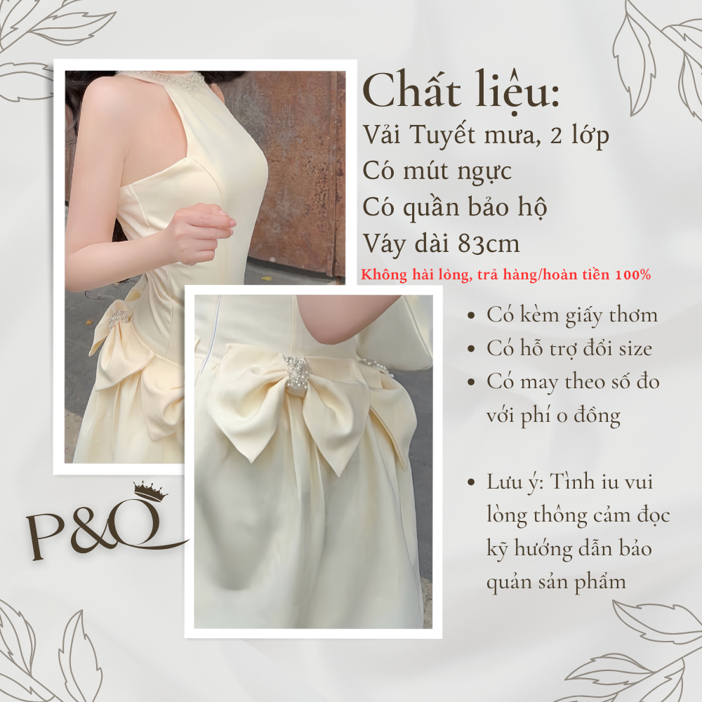 Đầm vai bèo dáng xoè dài hai lớp có cúp ngực có bigsize | vd52