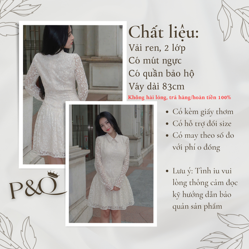 Đầm hoa tay dài ren dáng xoè dài hai lớp có cúp ngực có bigsize | vd58