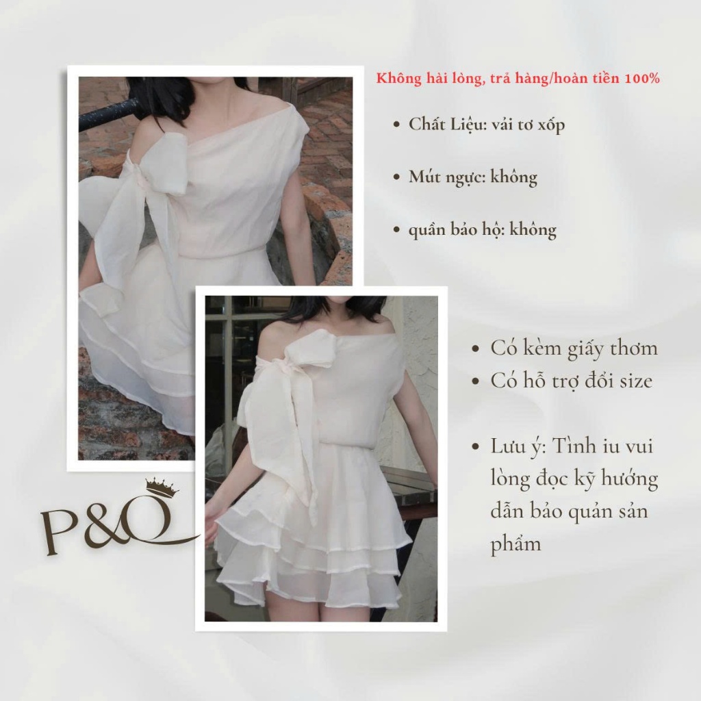 Đầm trễ vai đính nơ tùng xòe chất liệu dày dặn tùng xòe 3 tầng sang chảnh đi tiệc xinh xắn có bigsize | vd86