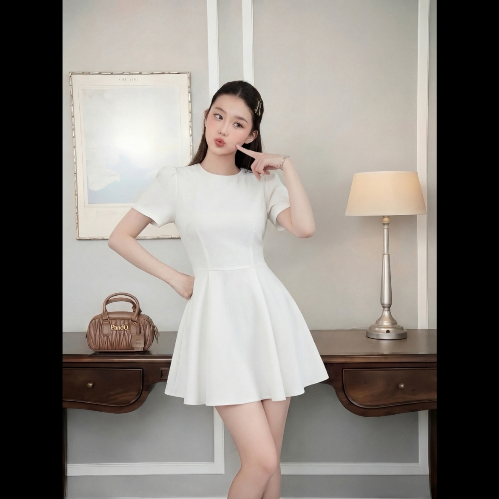 Váy Đầm Nữ Kiểu Dáng Mùa Hè Phong Cách Pháp Thanh Lịch Sang Trọng Dáng Ngắn Ôm Eo | Vd109