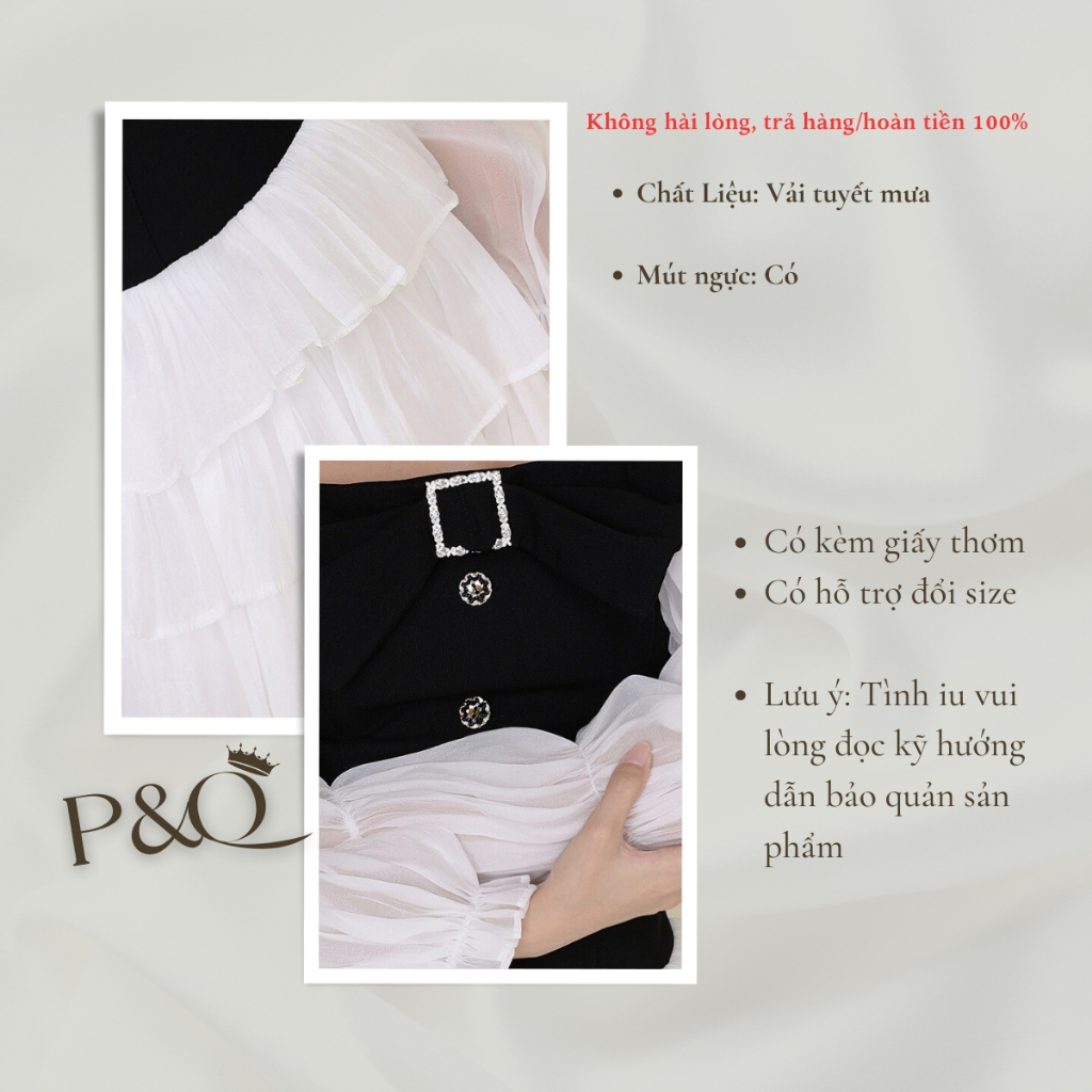 Đầm váy xòe chân váy mini trễ vai tay dài hai lớp có bigsize | vd4