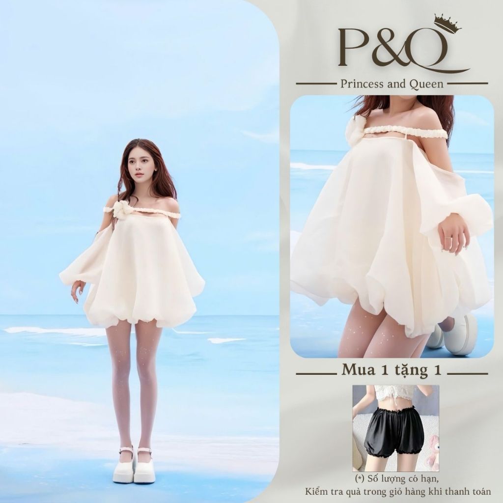 Đầm váy xoè mini trên đầu gối dáng bèo kiểu tiểu thư vải tơ gôn cao cấp đi tiệc đi chơi | vd98
