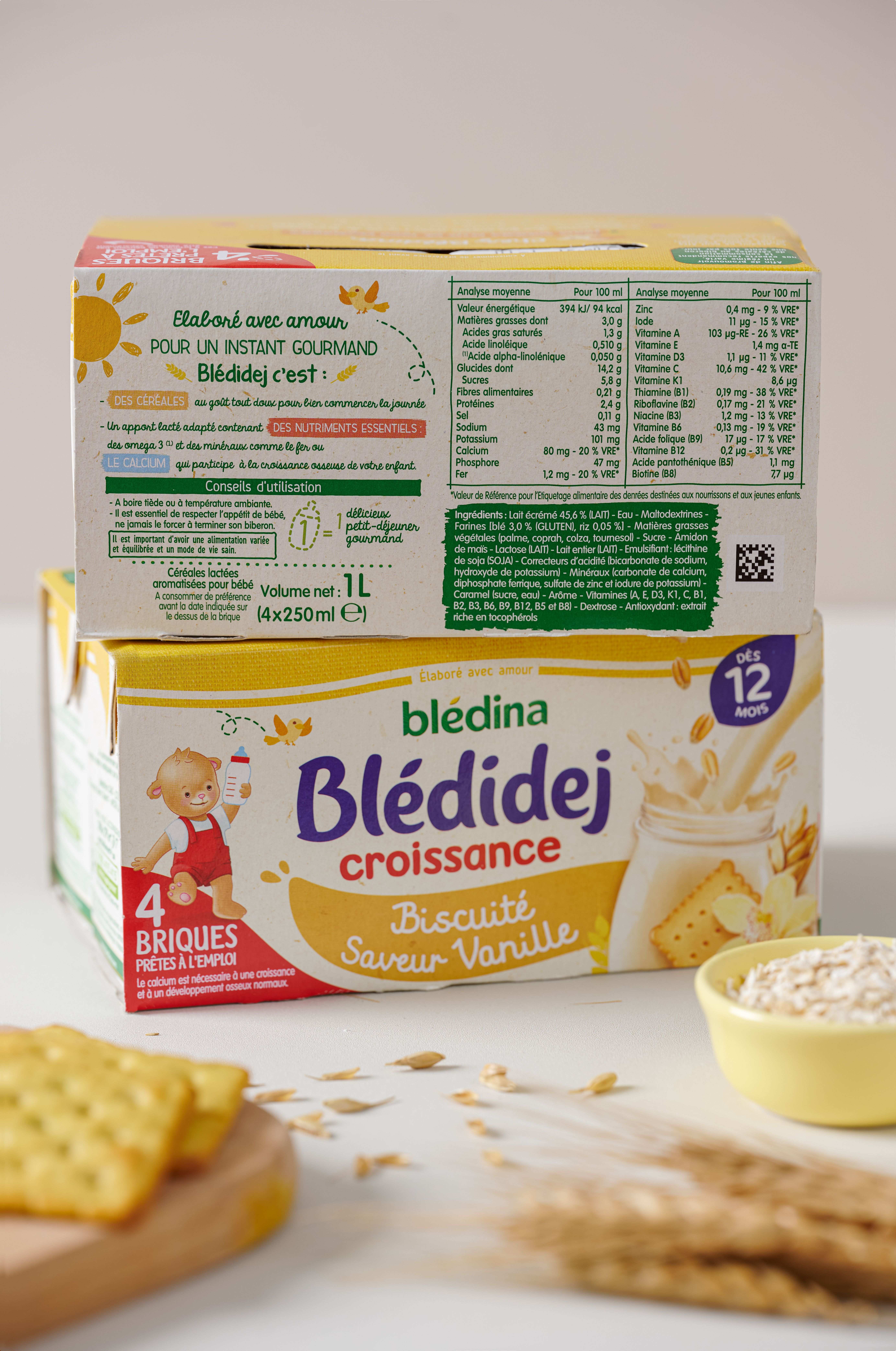 SẢN PHẨM DINH DƯỠNG CÔNG THỨC BLÉDINA  BLÉDIDEJ CROISSANCE BISCUITÉ SAVEUR VANILE