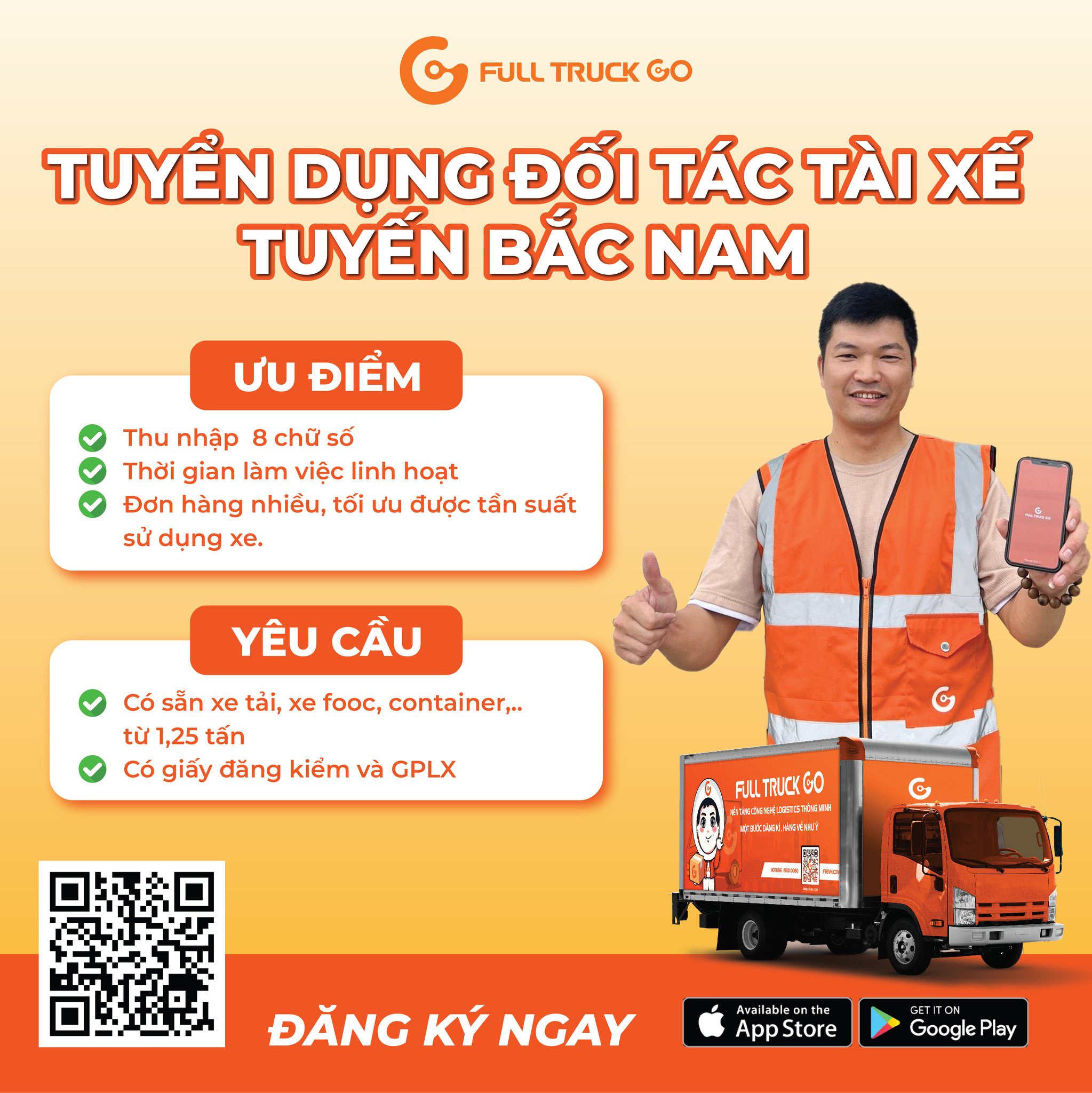 TUYỂN DỤNG ĐỐI TÁC TÀI XẾ TUYẾN BẮC - NAM