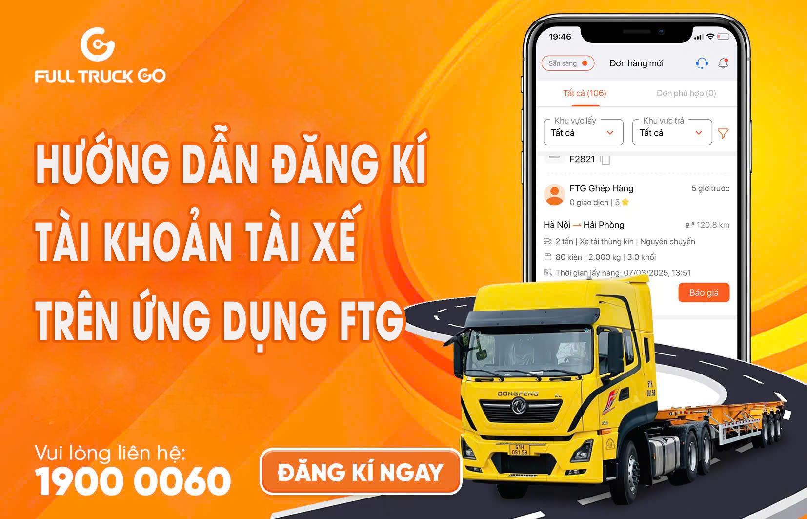 HƯỚNG DẪN ĐĂNG KÝ TÀI KHOẢN TRÊN APP FTG DÀNH CHO TÀI XẾ