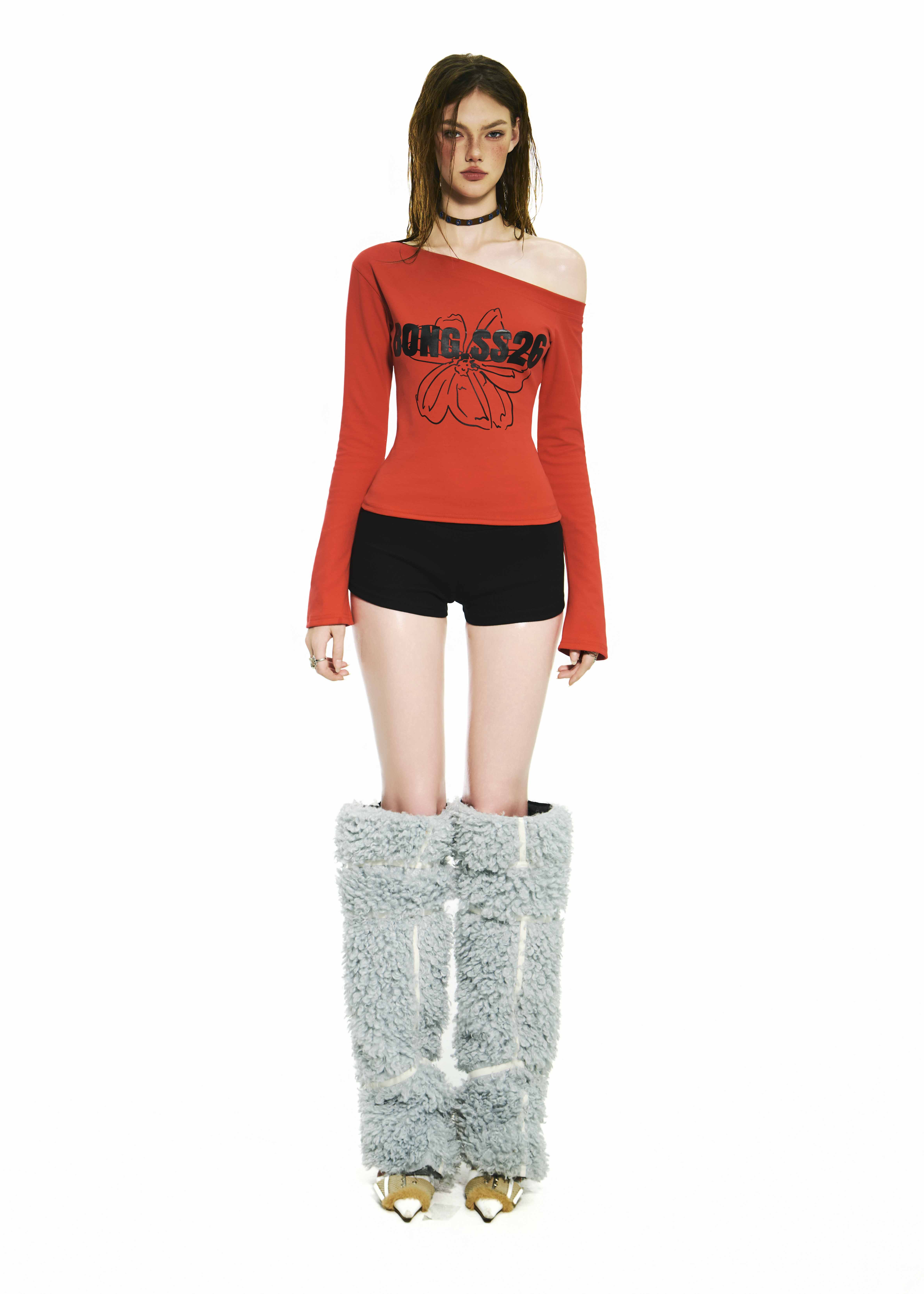 BONG One Shoulder Long Sleeves Top