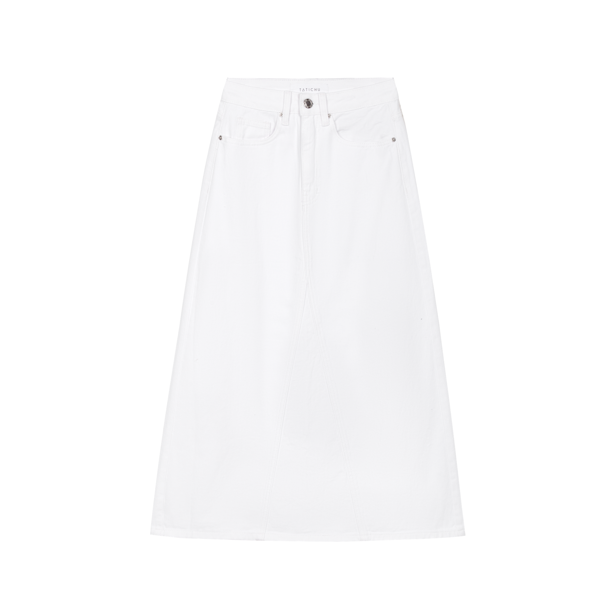 Triangle Shape Midi Denim Skirt