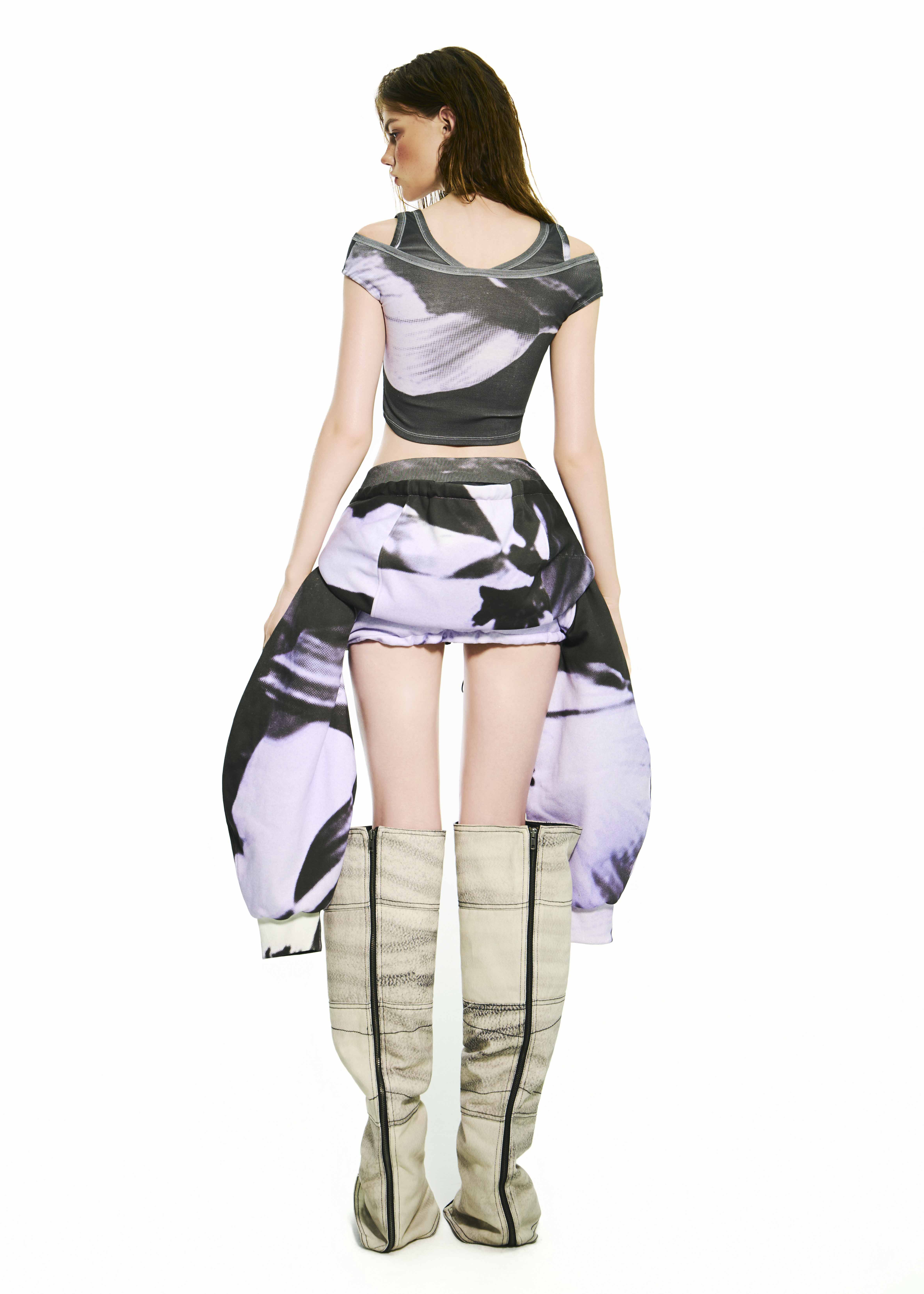 BONG Purple Blooms 2 in 1 Hoodie Skirt