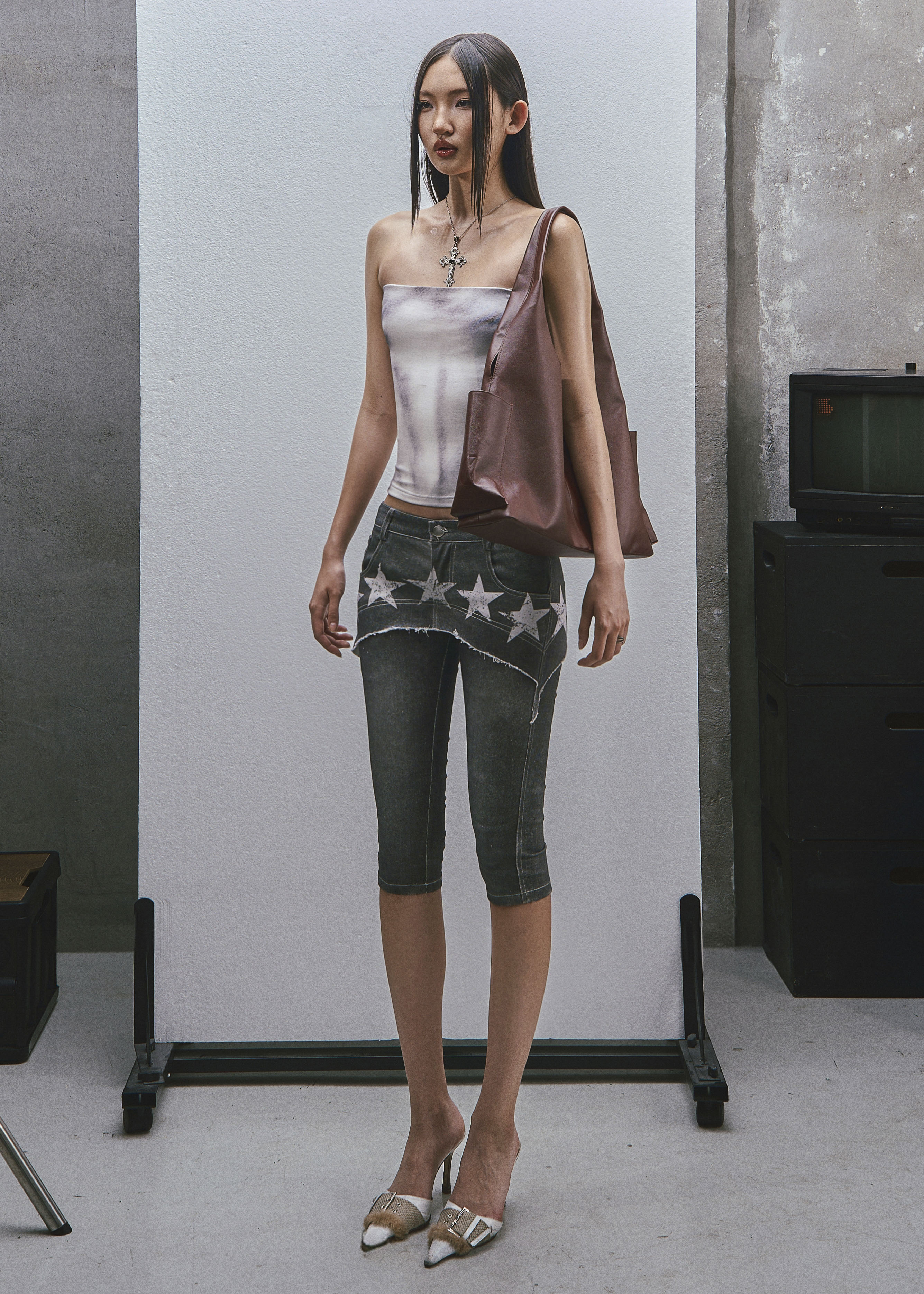 RAW Stars Printed Capri Jeans