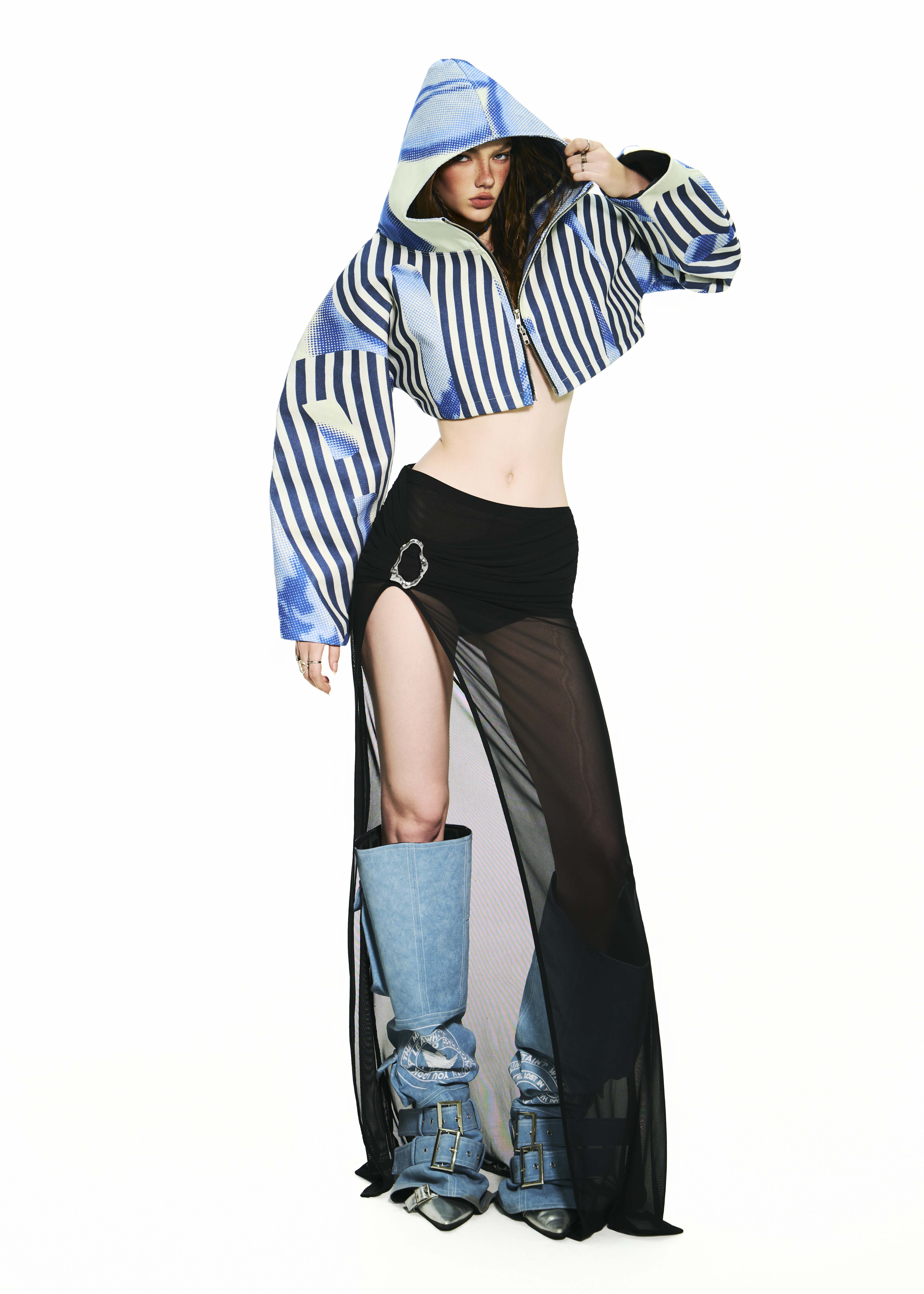 BONG Split Mesh Maxi Skirt