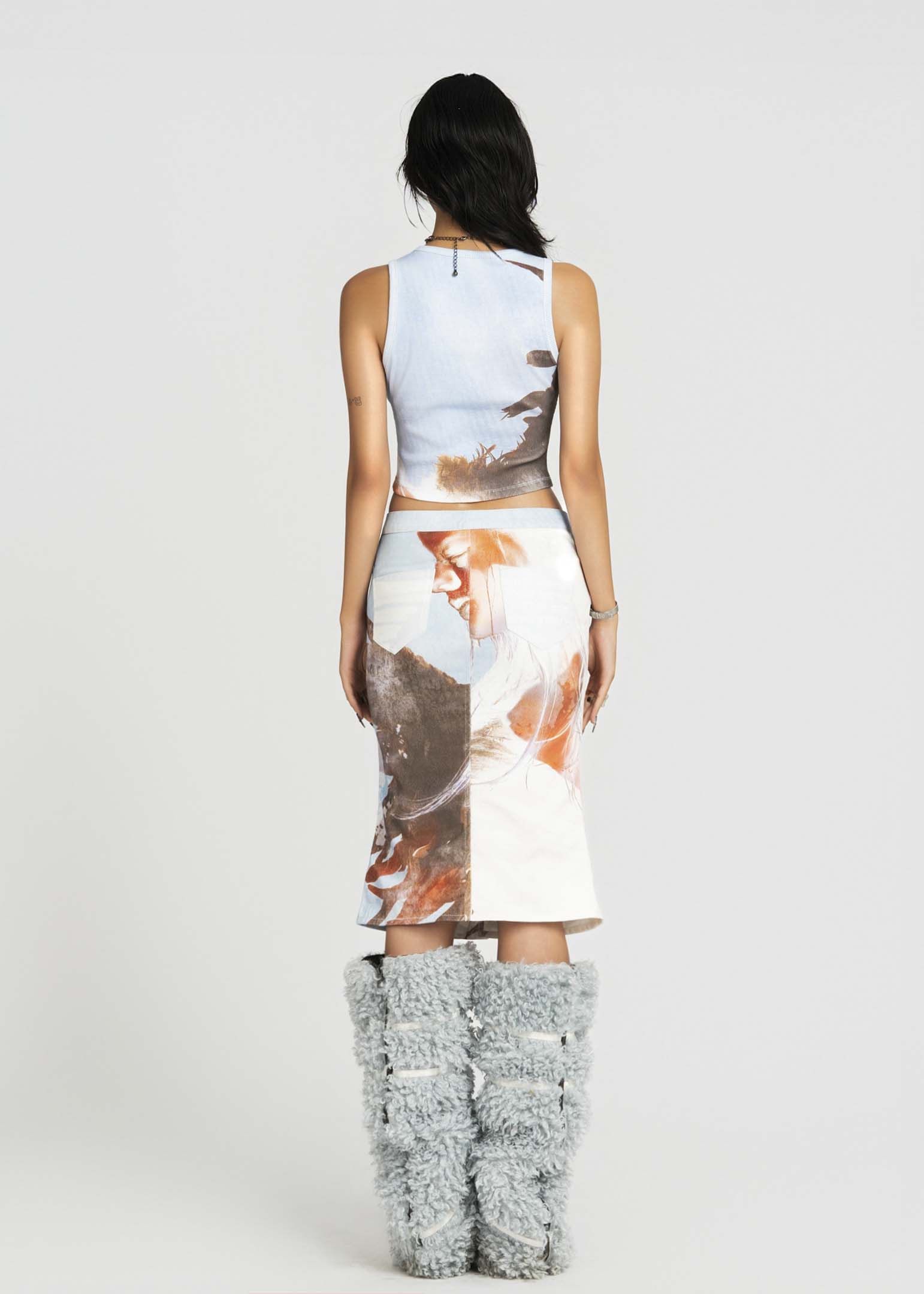 MAP Printed Midi Skirt