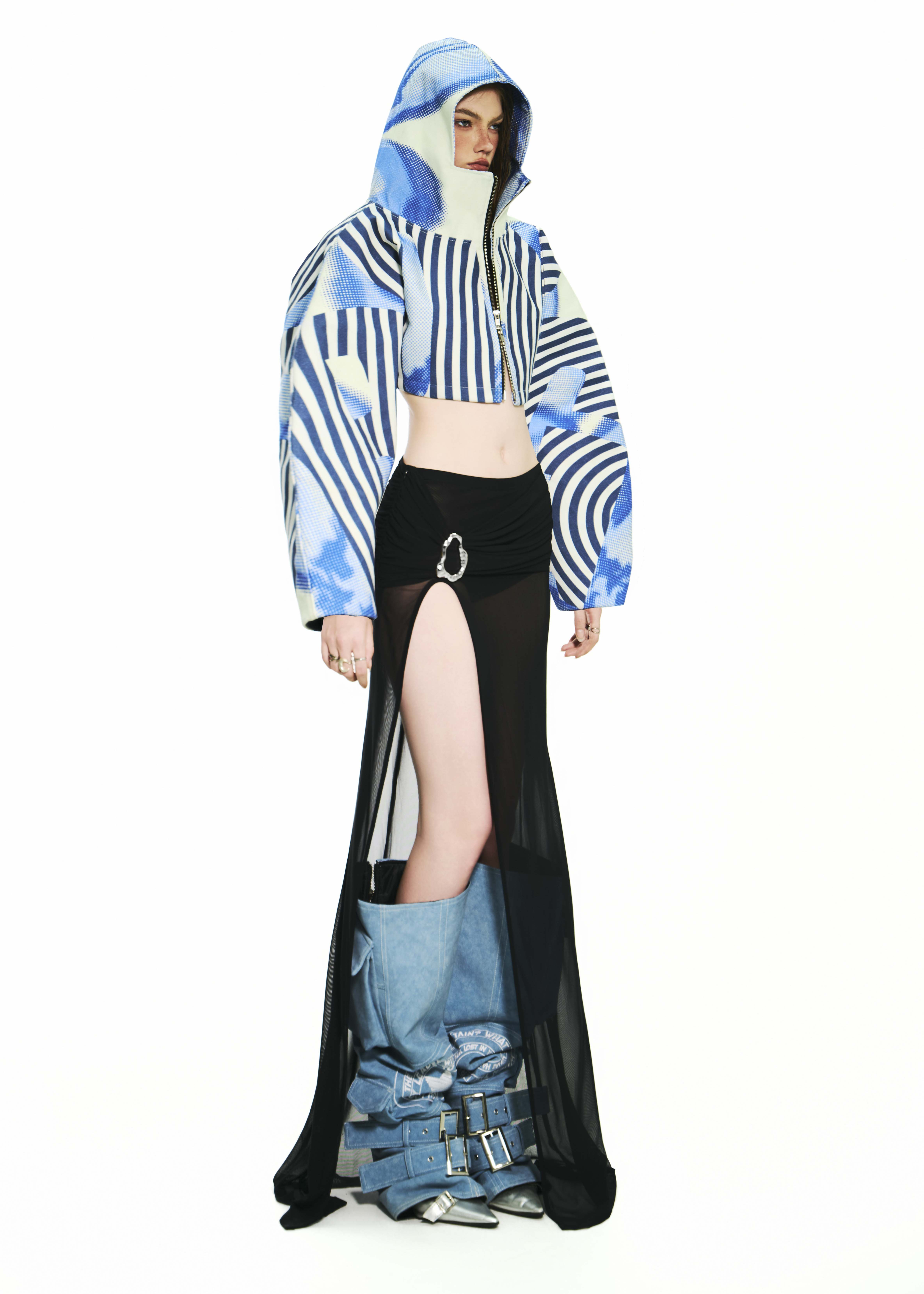 BONG Split Mesh Maxi Skirt