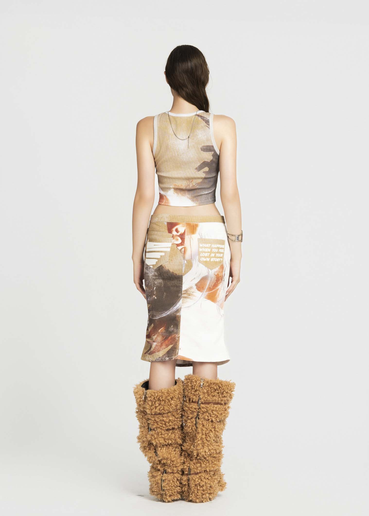 MAP Printed Midi Skirt