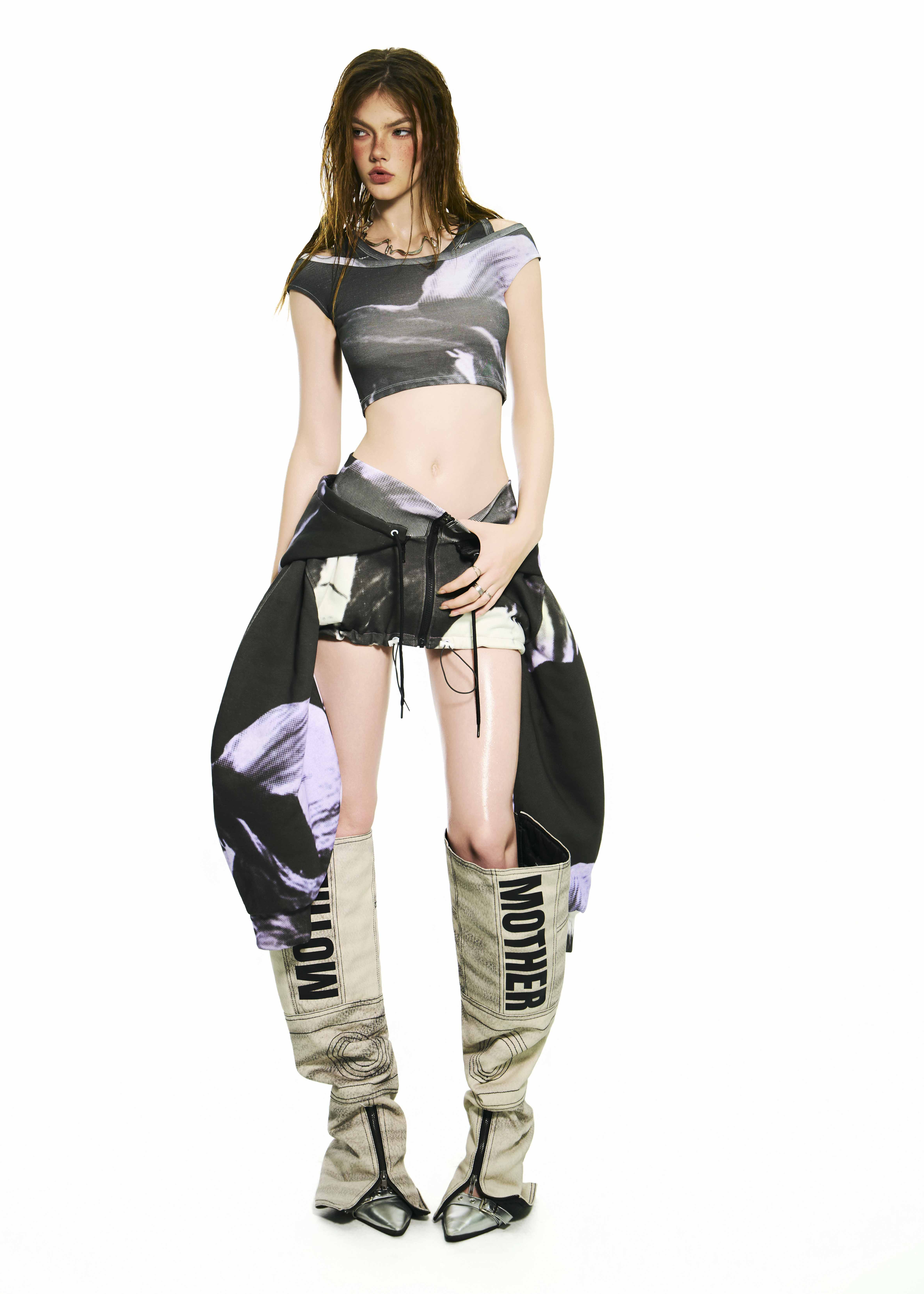 BONG Purple Blooms 2 in 1 Hoodie Skirt