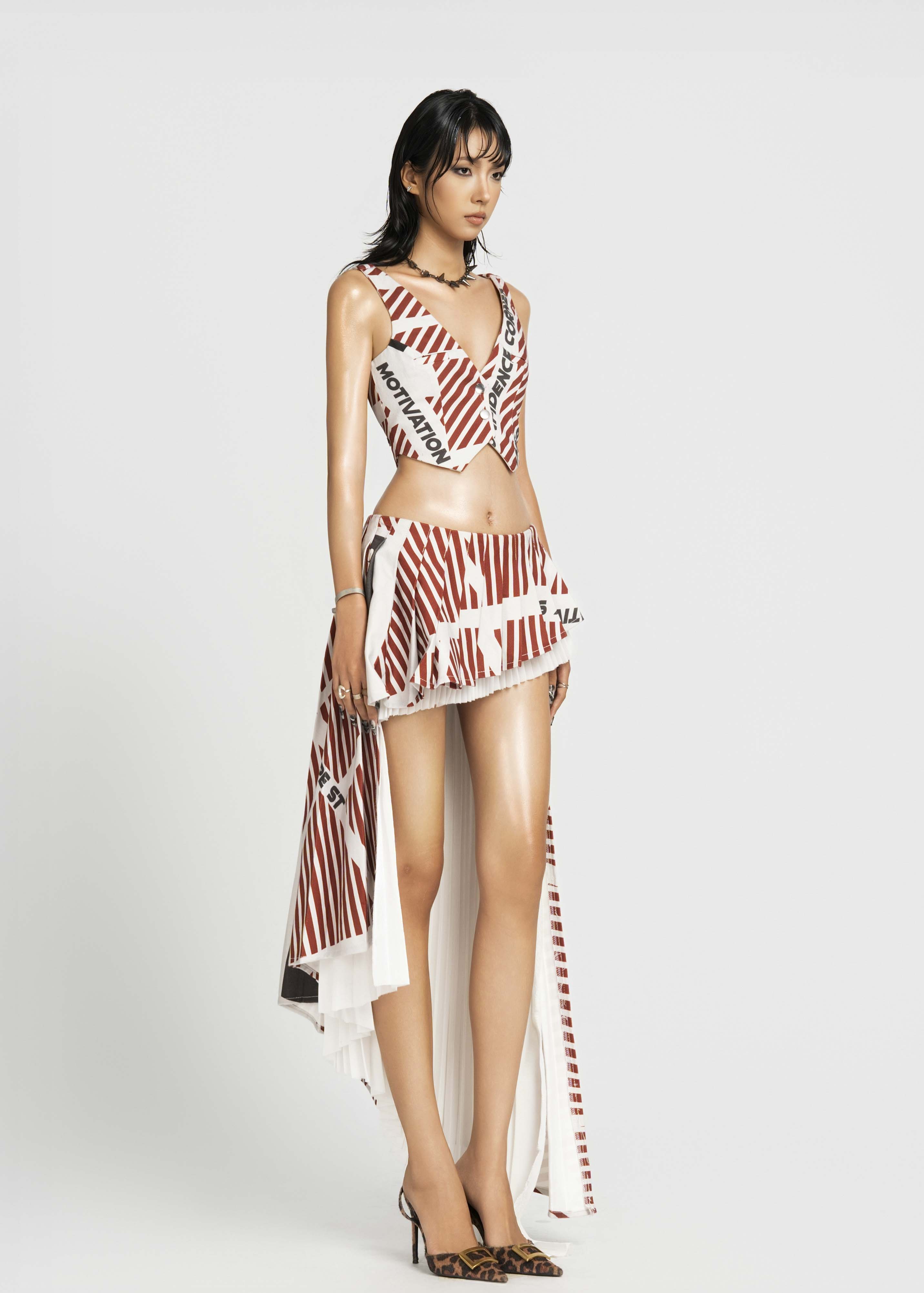 MAP Striped Cropped Gilet