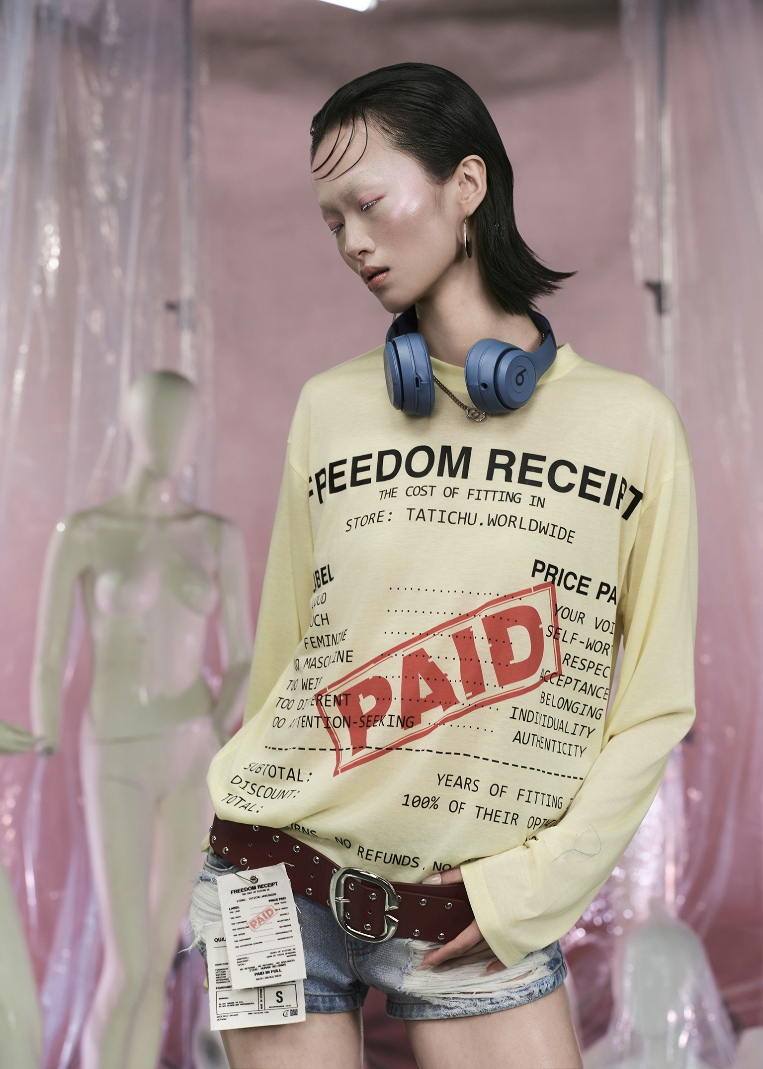 LABEL Receipt Printed Long Sleeve TShirt