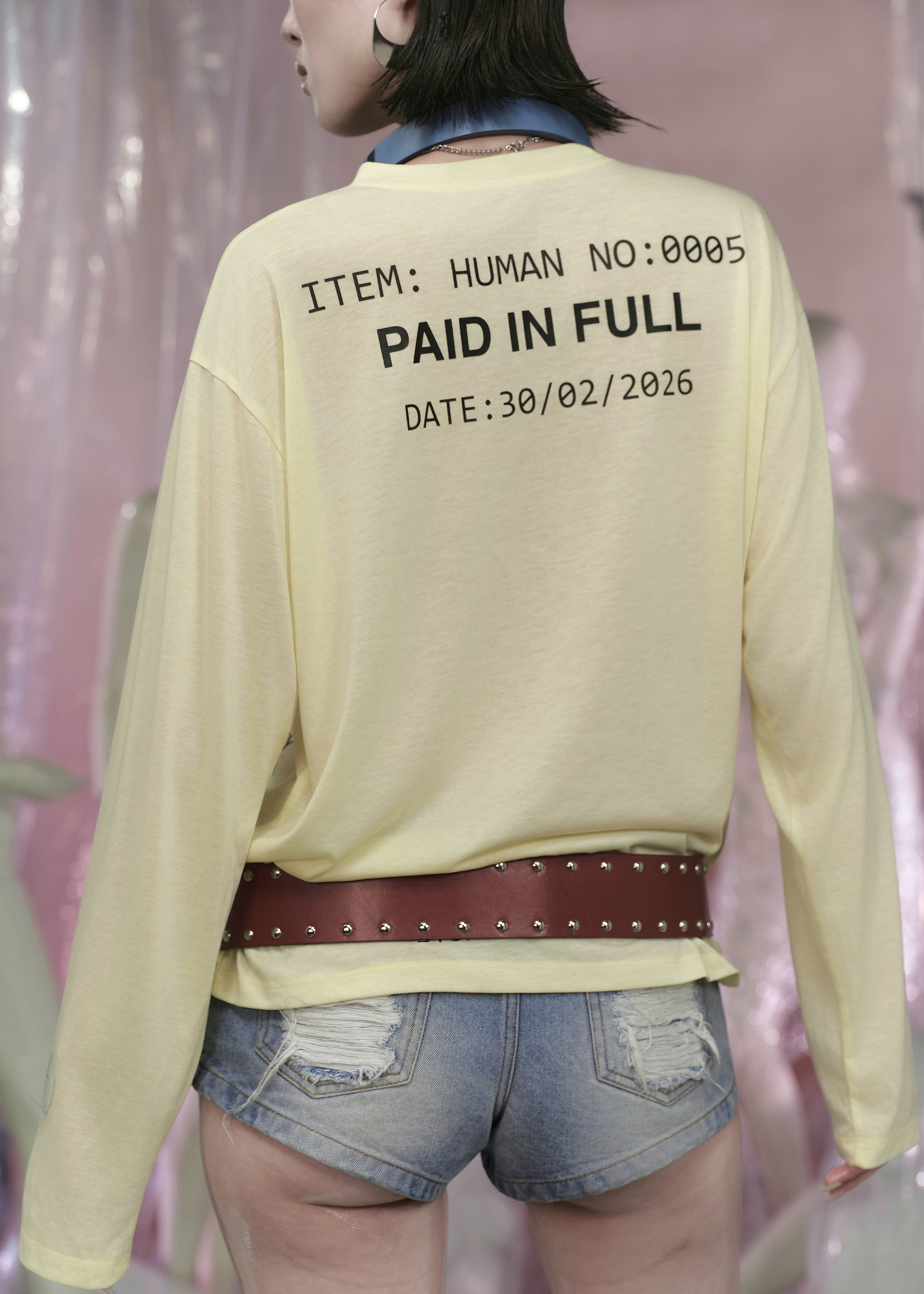 LABEL Receipt Printed Long Sleeve TShirt
