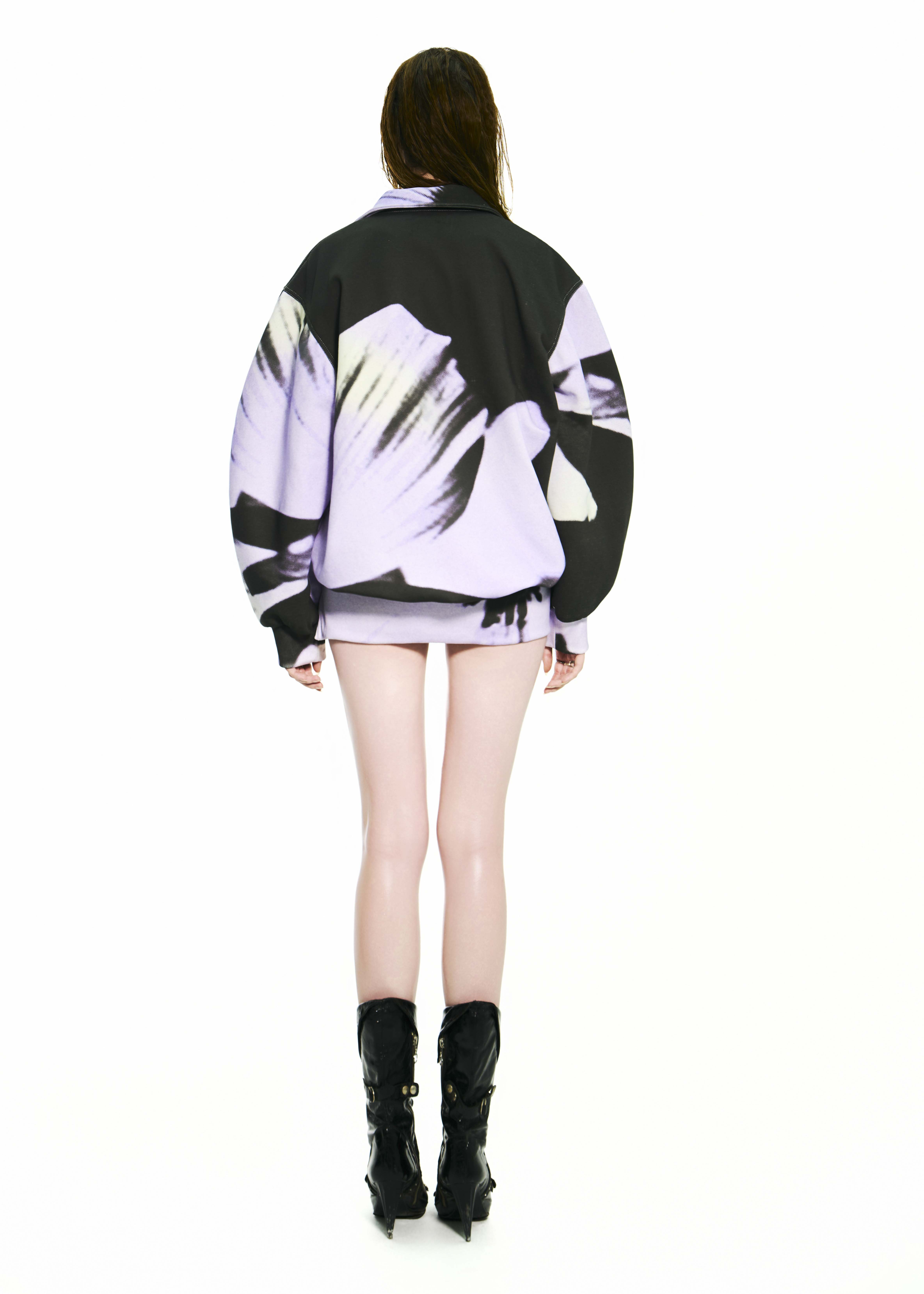 BONG Purple Blooms Hoodie Split Dress