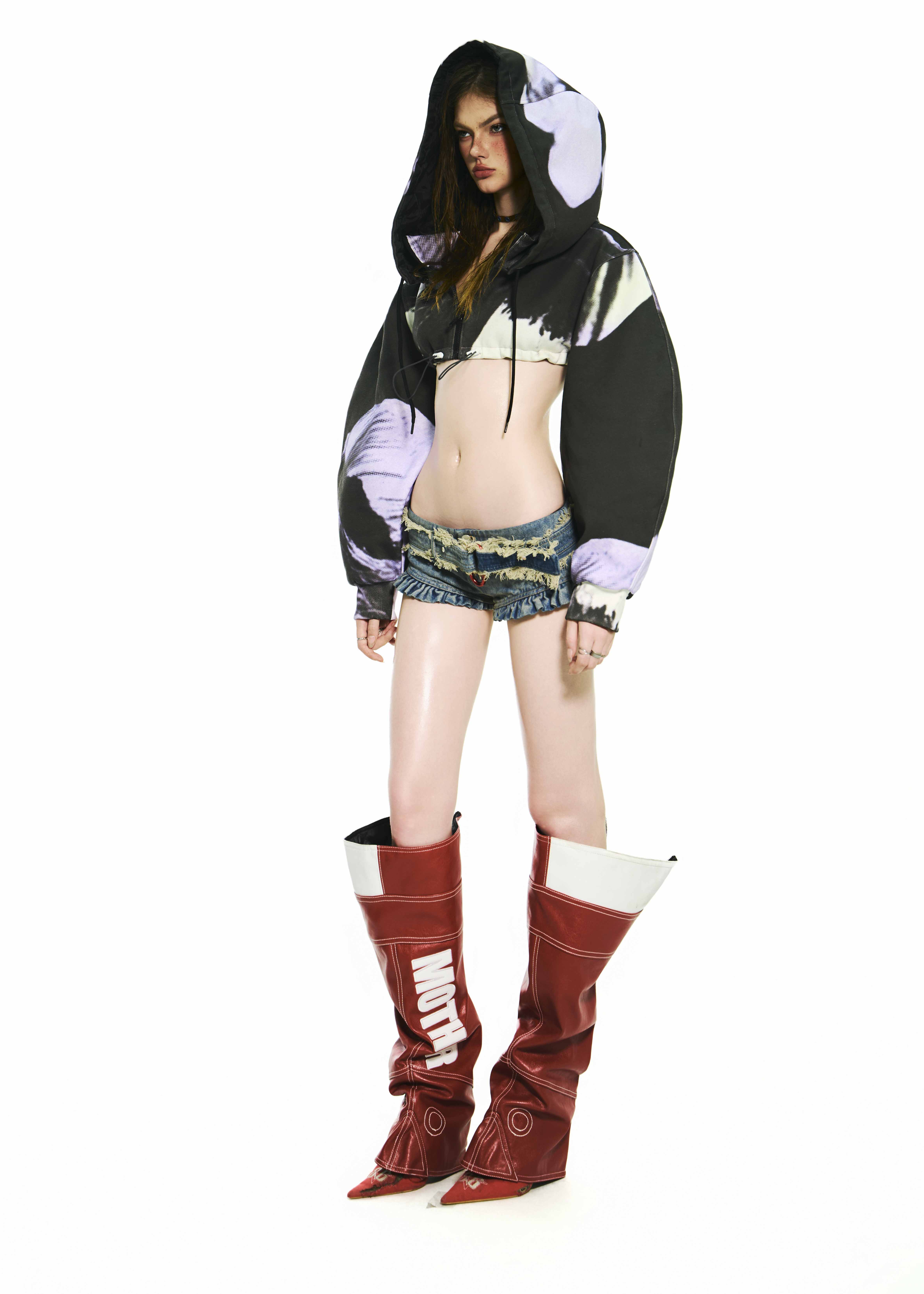 BONG Purple Blooms 2 in 1 Hoodie Skirt