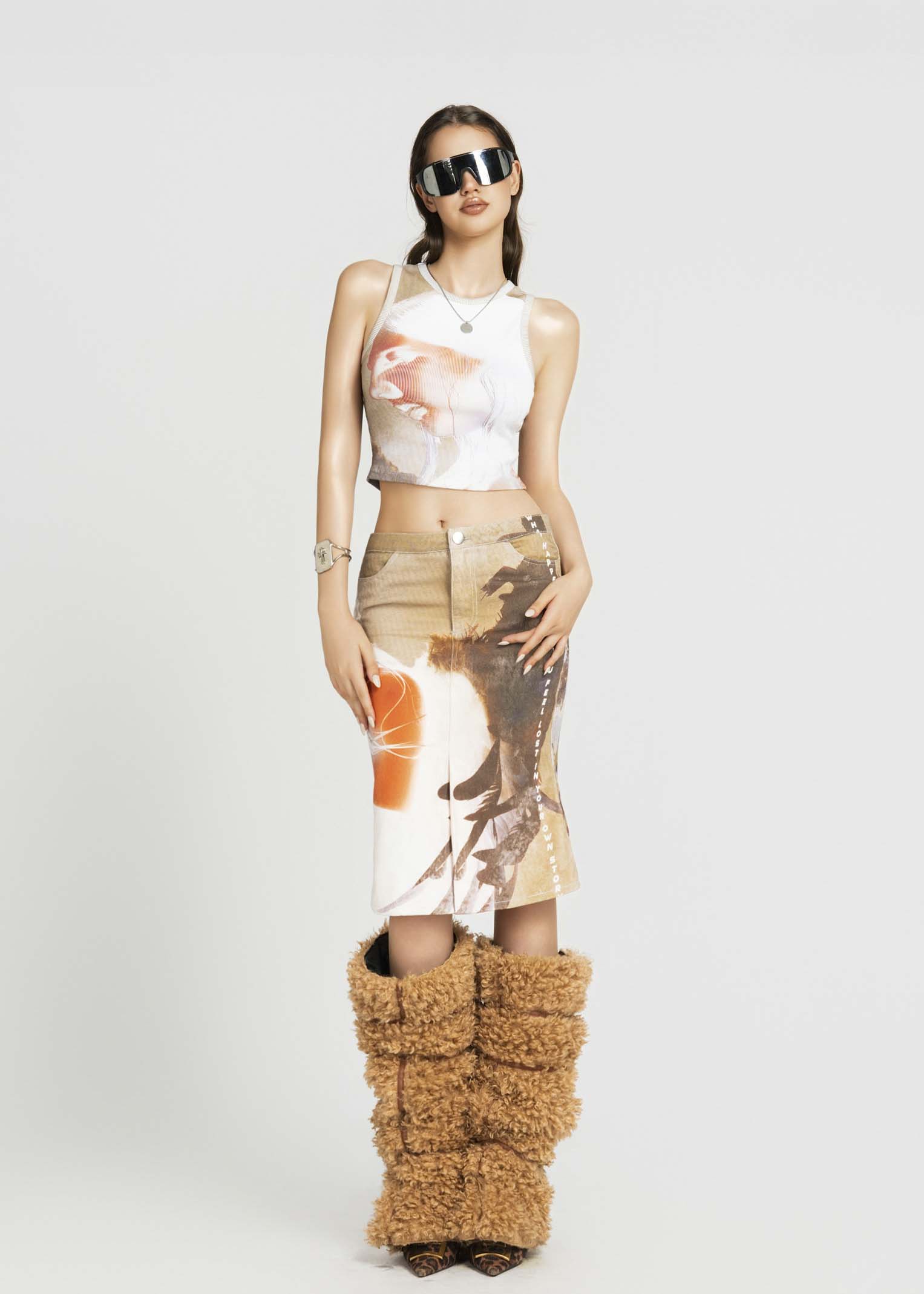 MAP Printed Midi Skirt