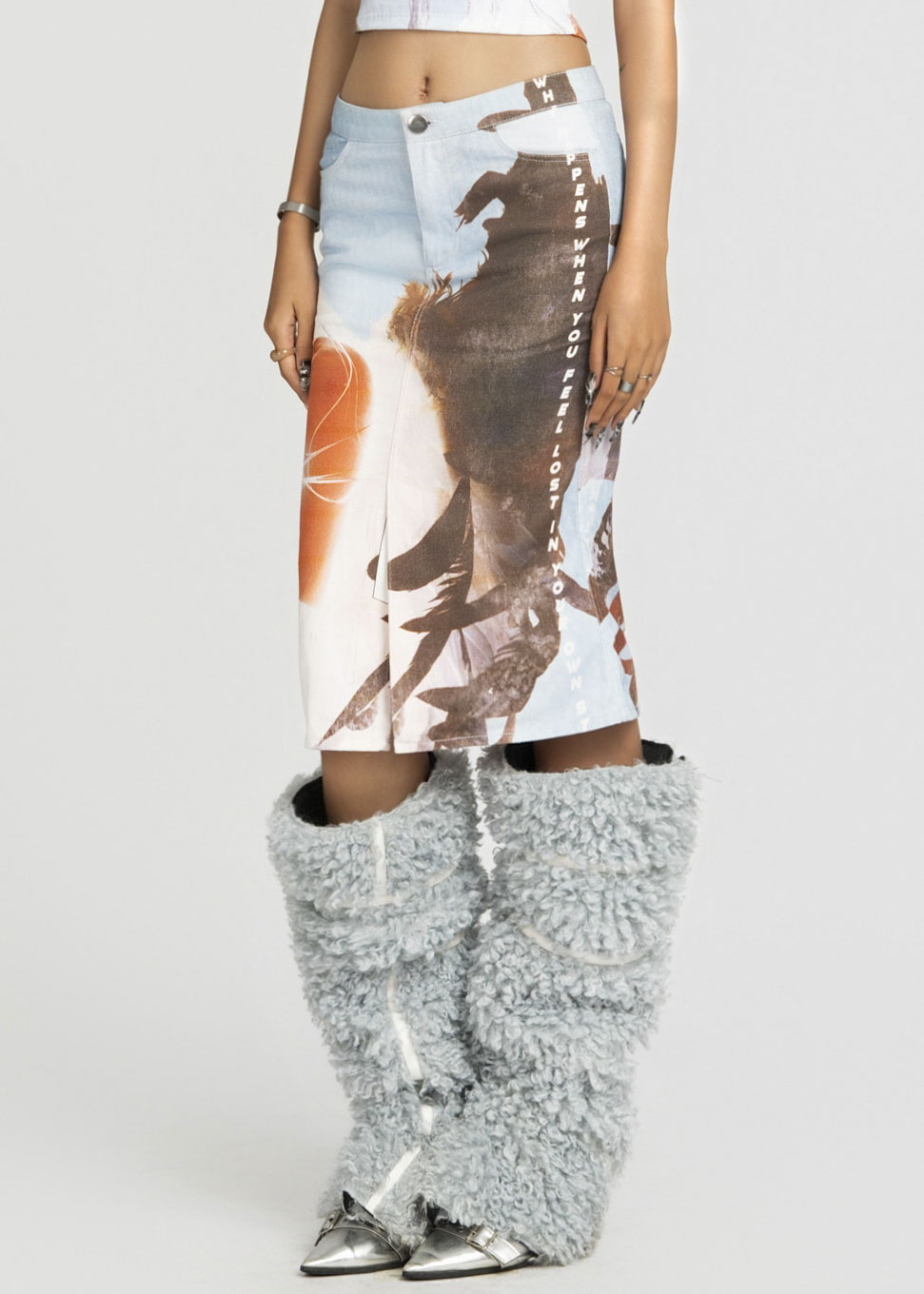 MAP Printed Midi Skirt